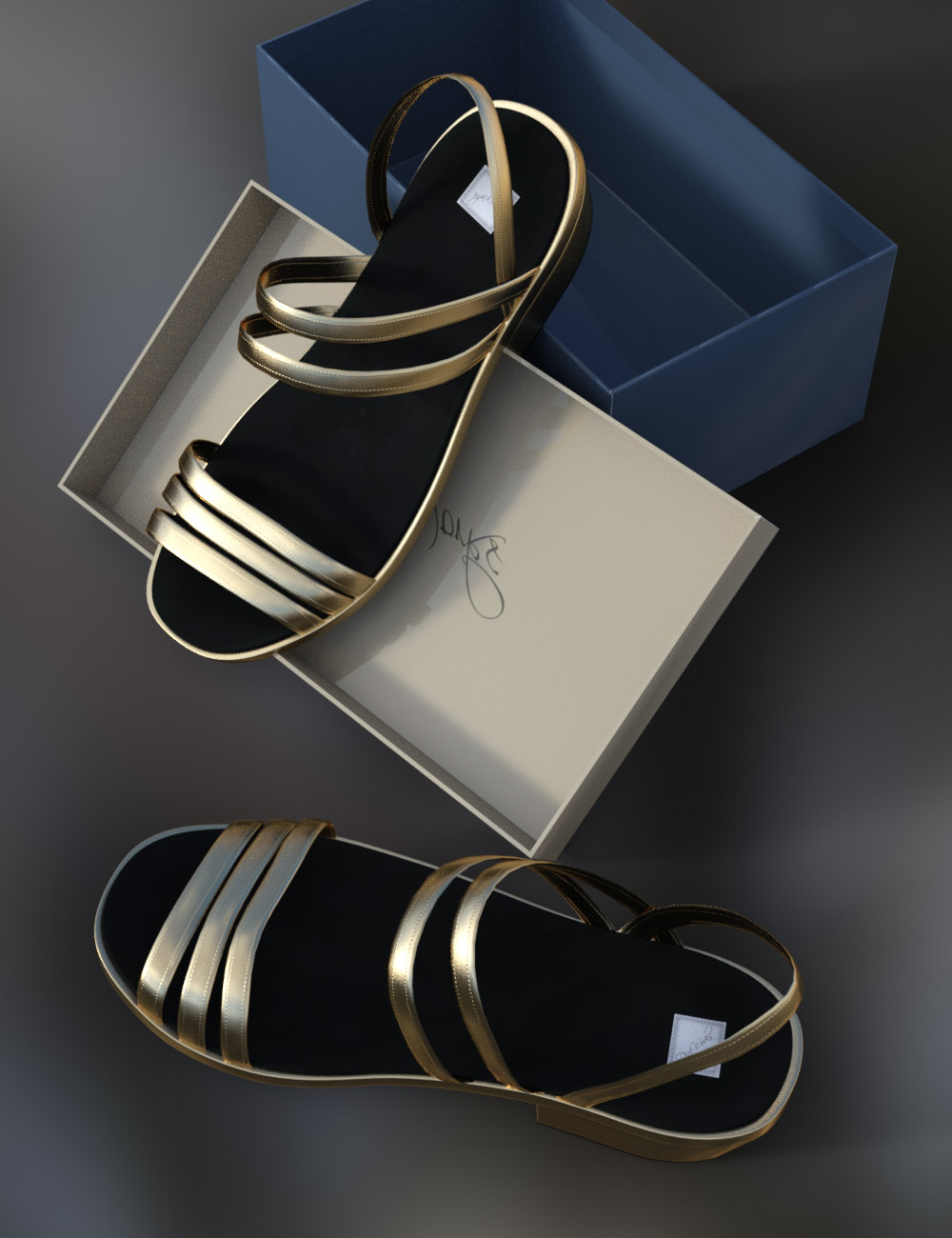 Low Heel Sandals for G3F by N/A