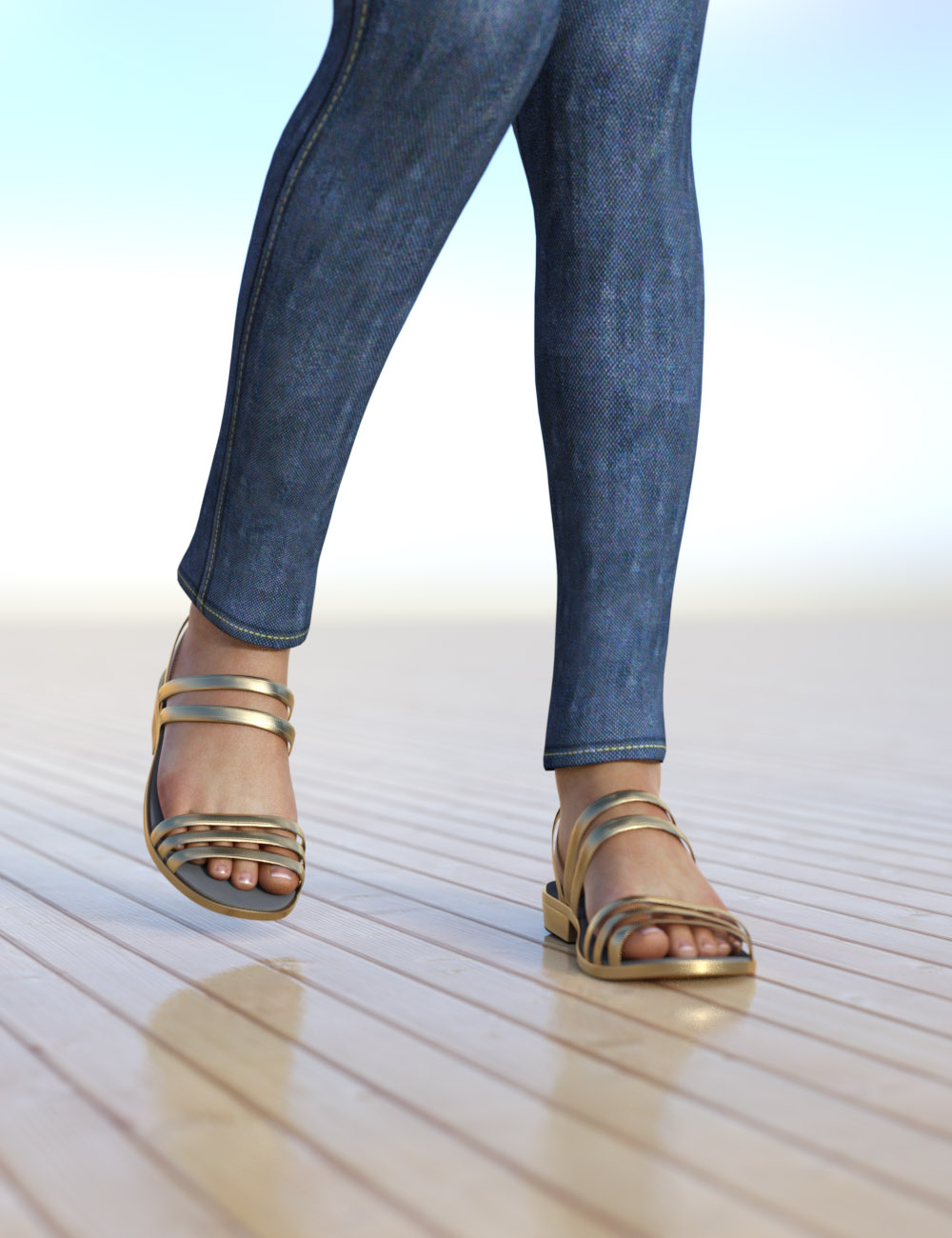 Low Heel Sandals for G3F by N/A