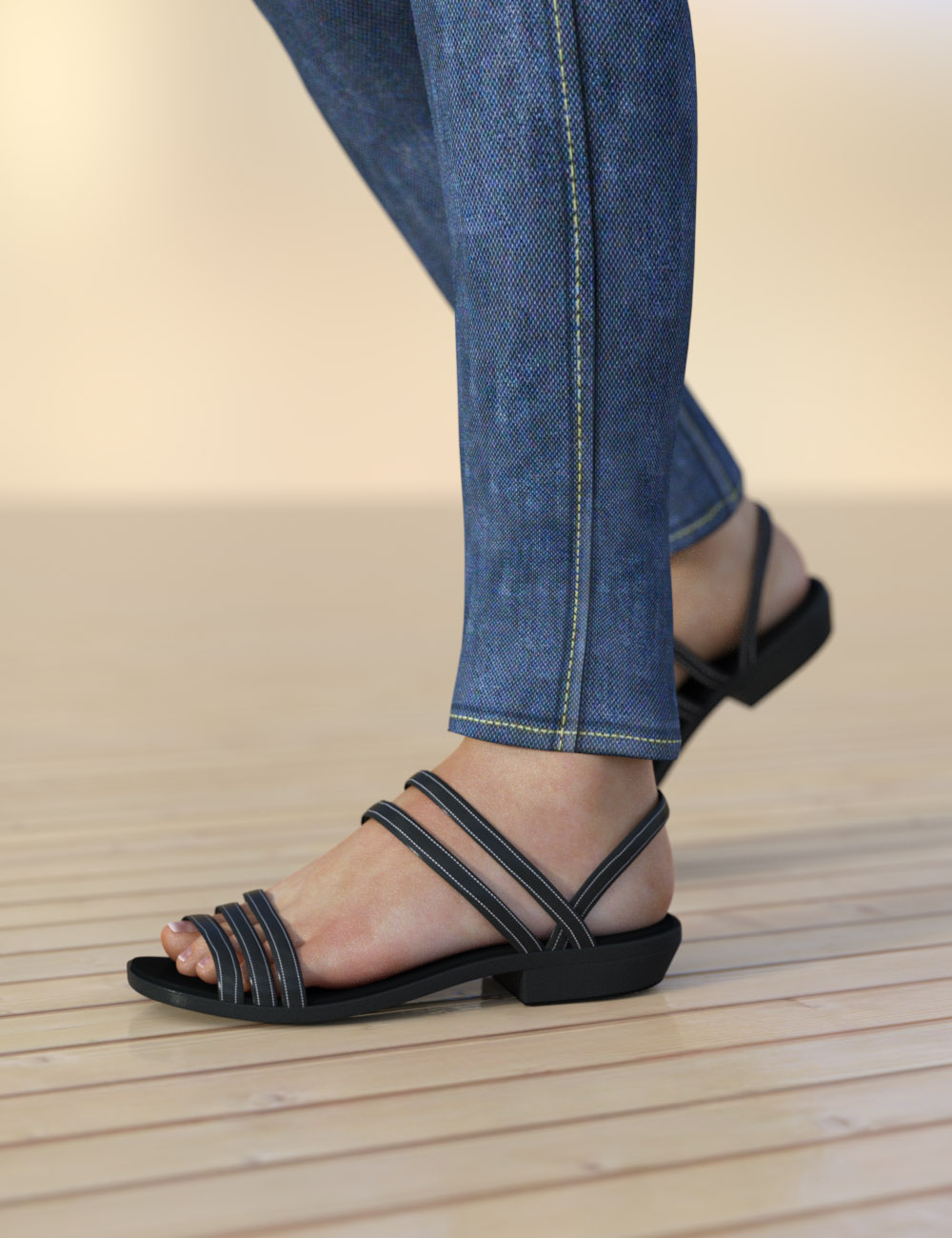 Low Heel Sandals for G3F by N/A