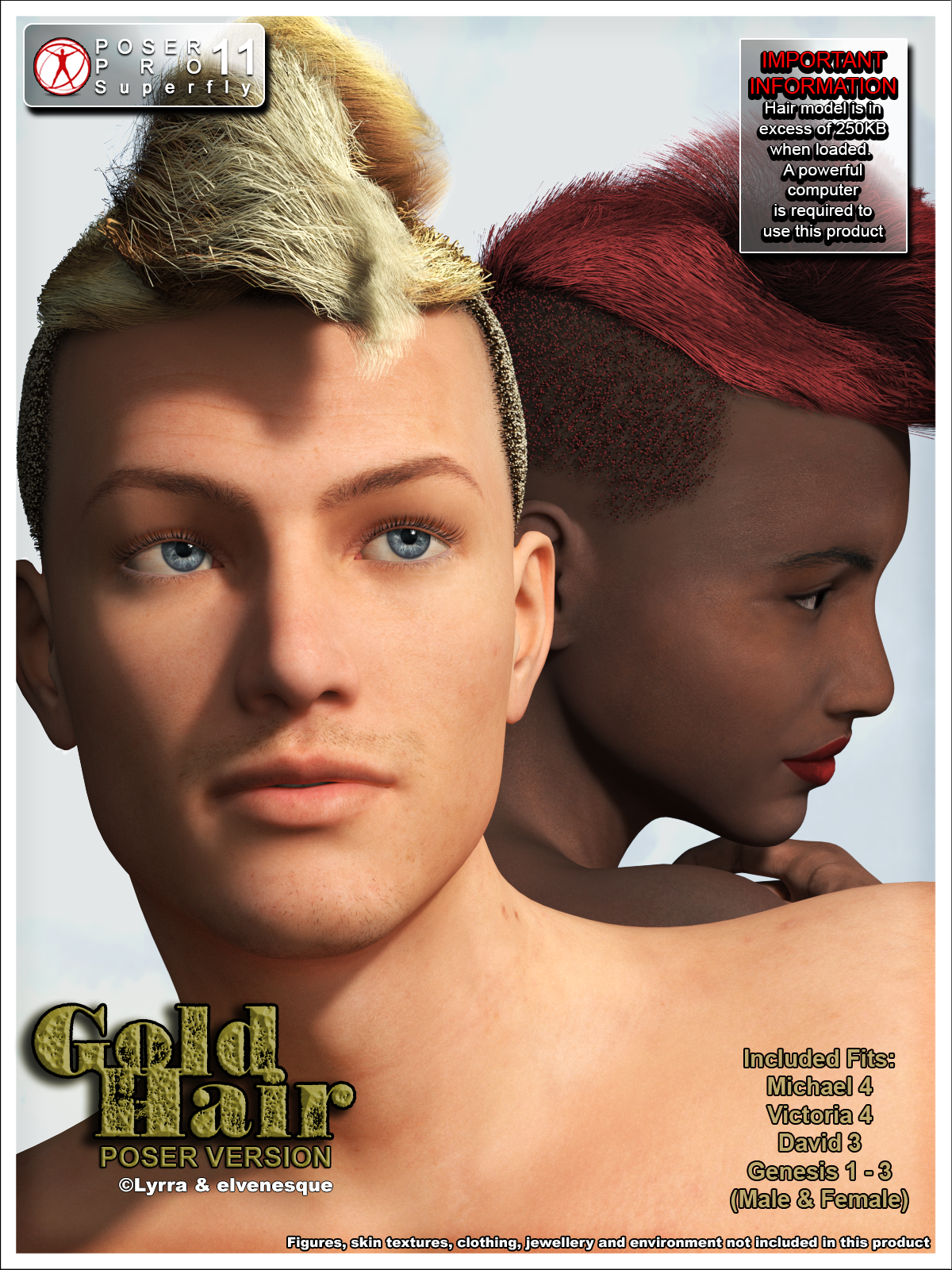 Gold Hair Poser 10 by N/A