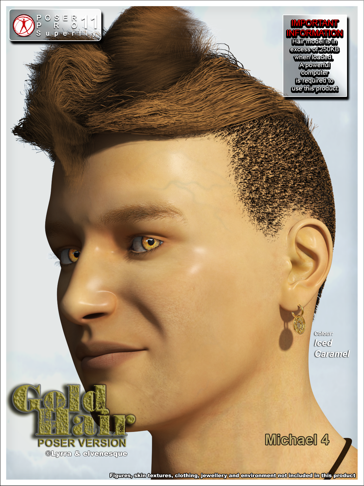 Gold Hair Poser 10 by N/A