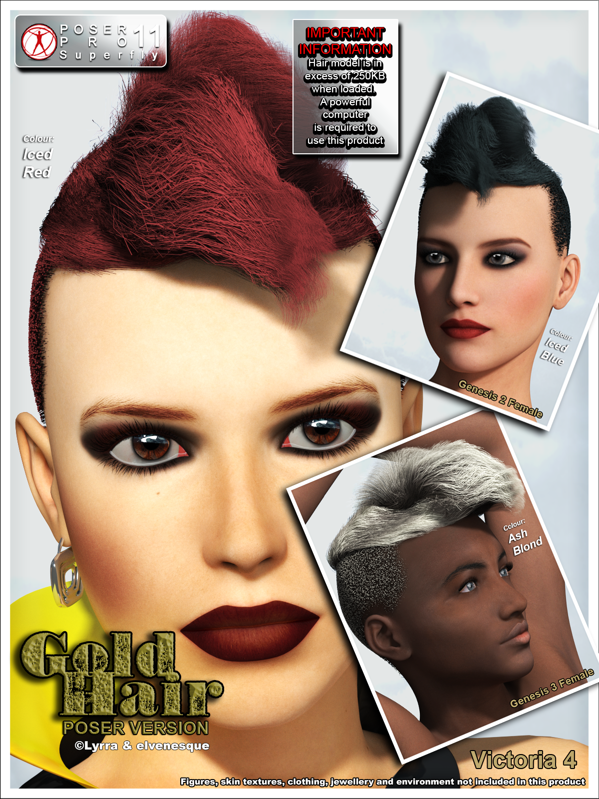 Gold Hair Poser 10 by N/A