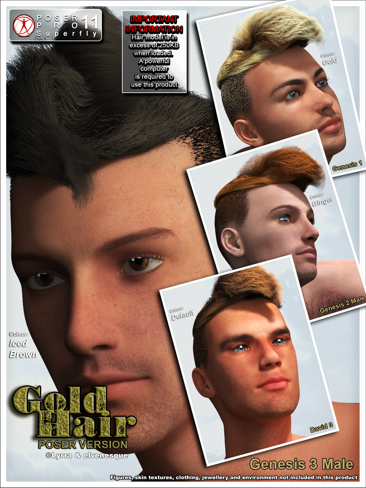 Gold Hair Poser 10 by N/A