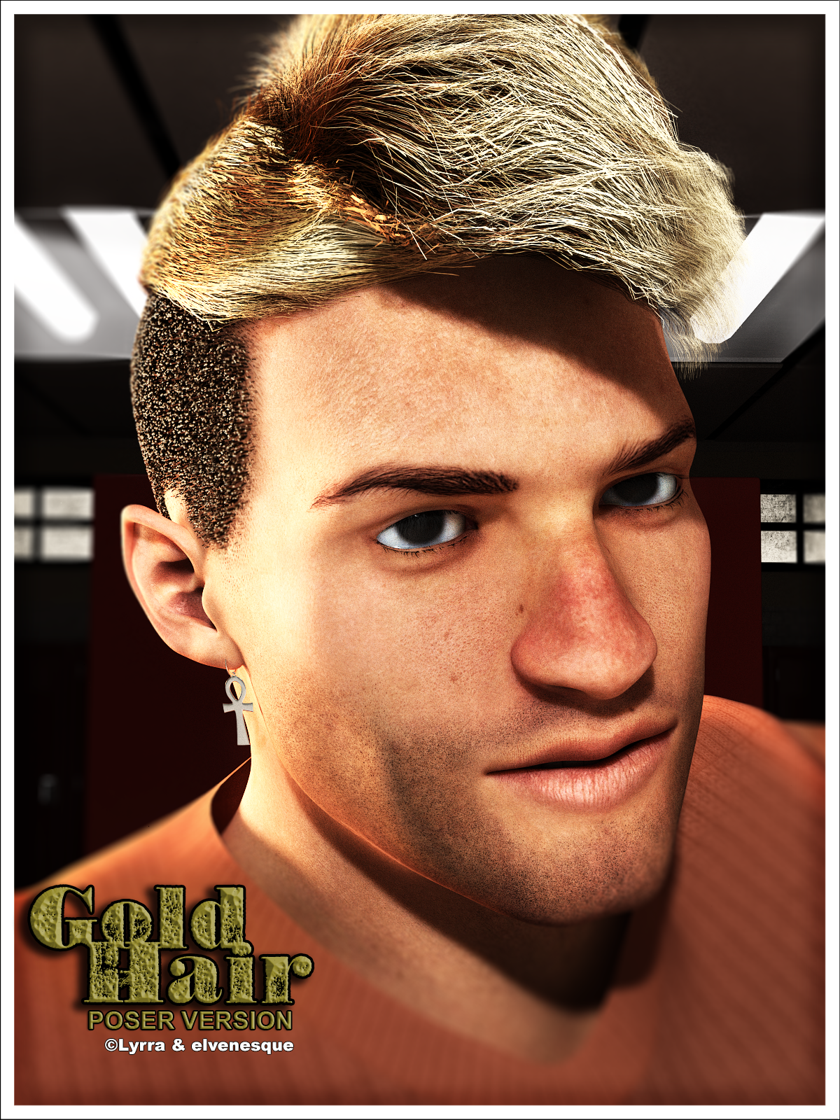 Gold Hair Poser 10 by N/A
