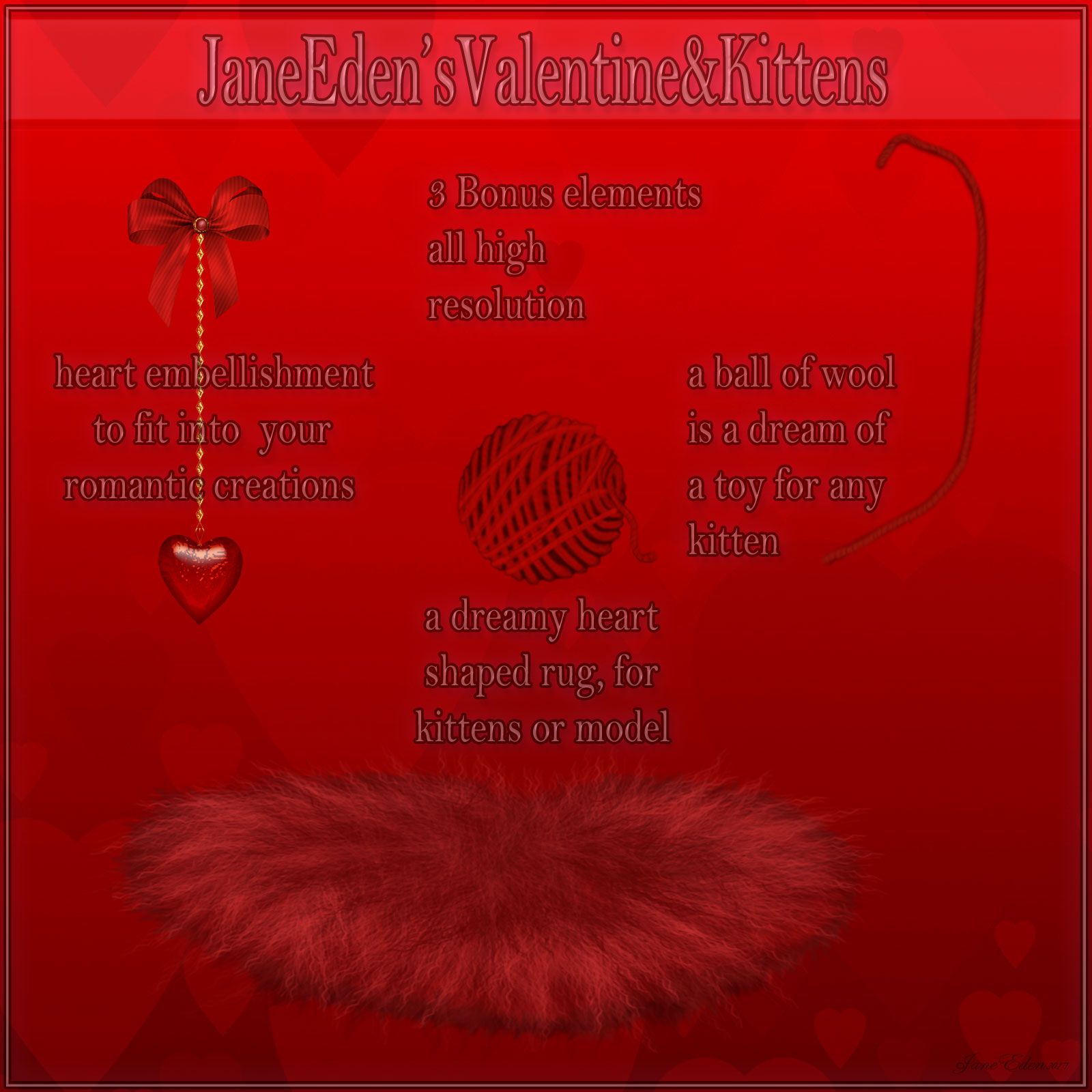 Jane Edens Valentines and Kittens by N/A