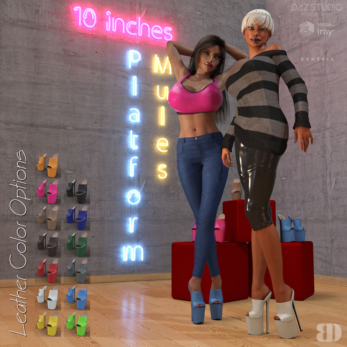 10 inches Platform Mules for G3F by N/A