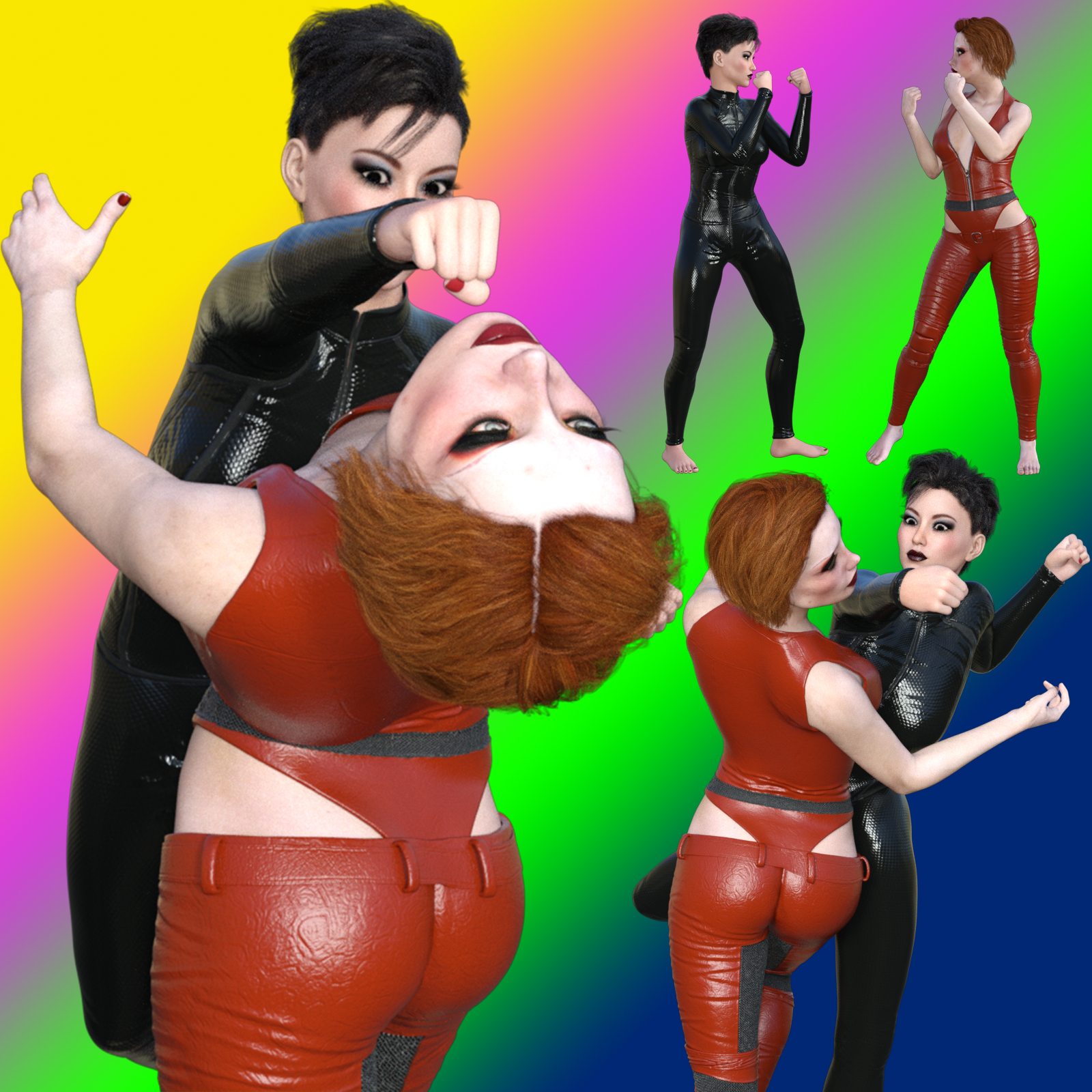 Female Fisticuff Poses for Genesis 3 Female - Set 1 by N/A