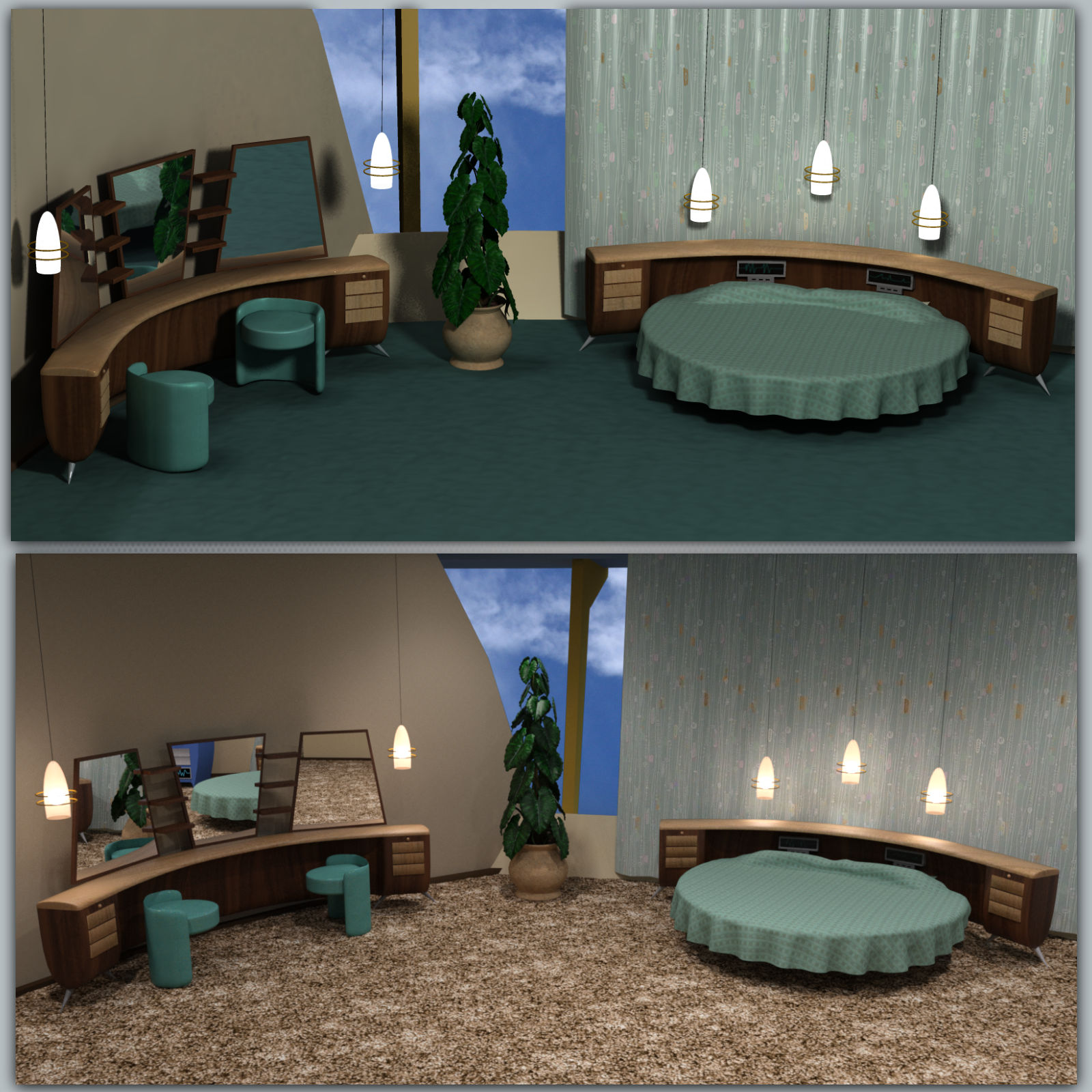 Moon Modern Master Bedroom by N/A