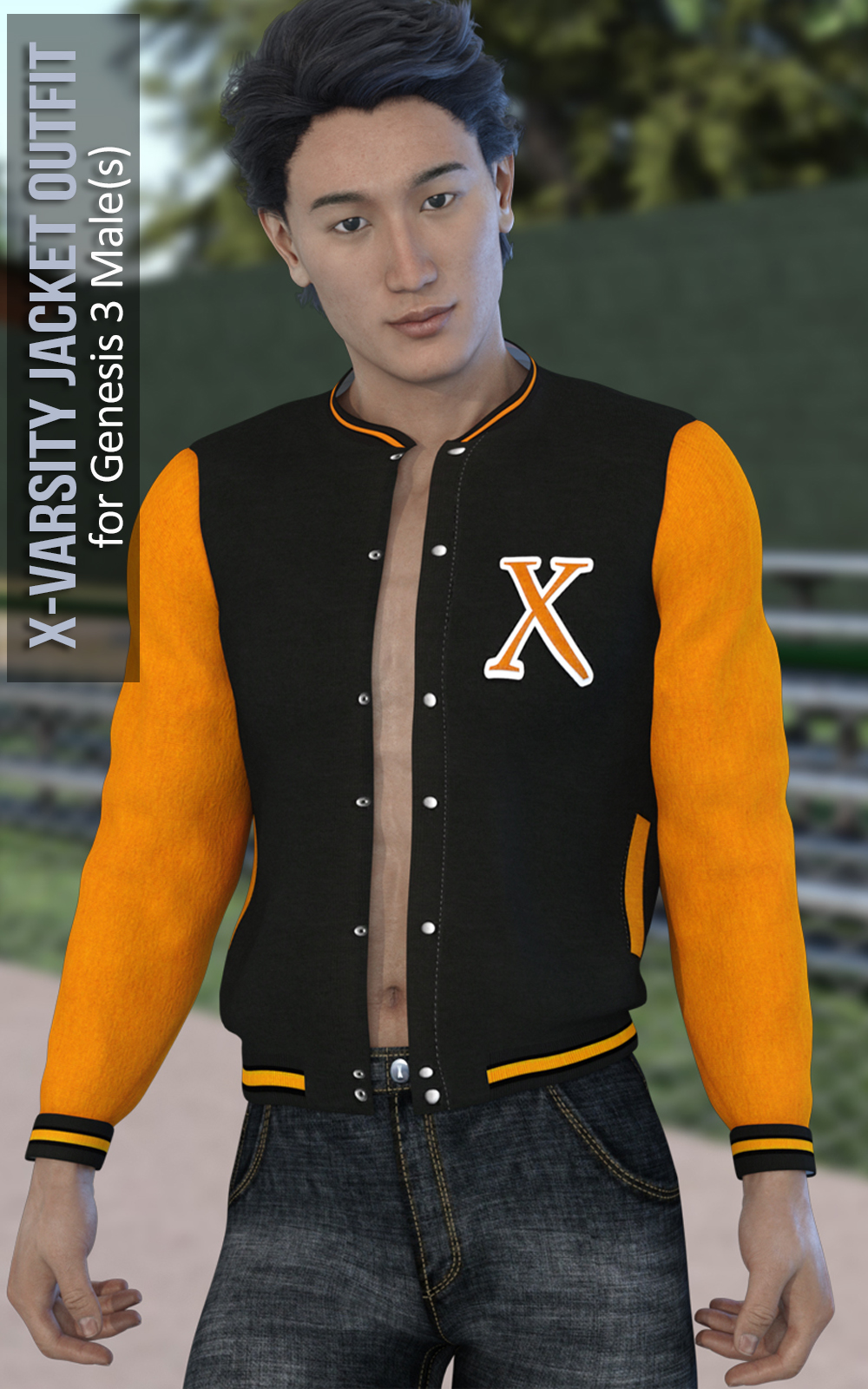 X-Varsity Jacket Outfits for Genesis 3 Males by N/A