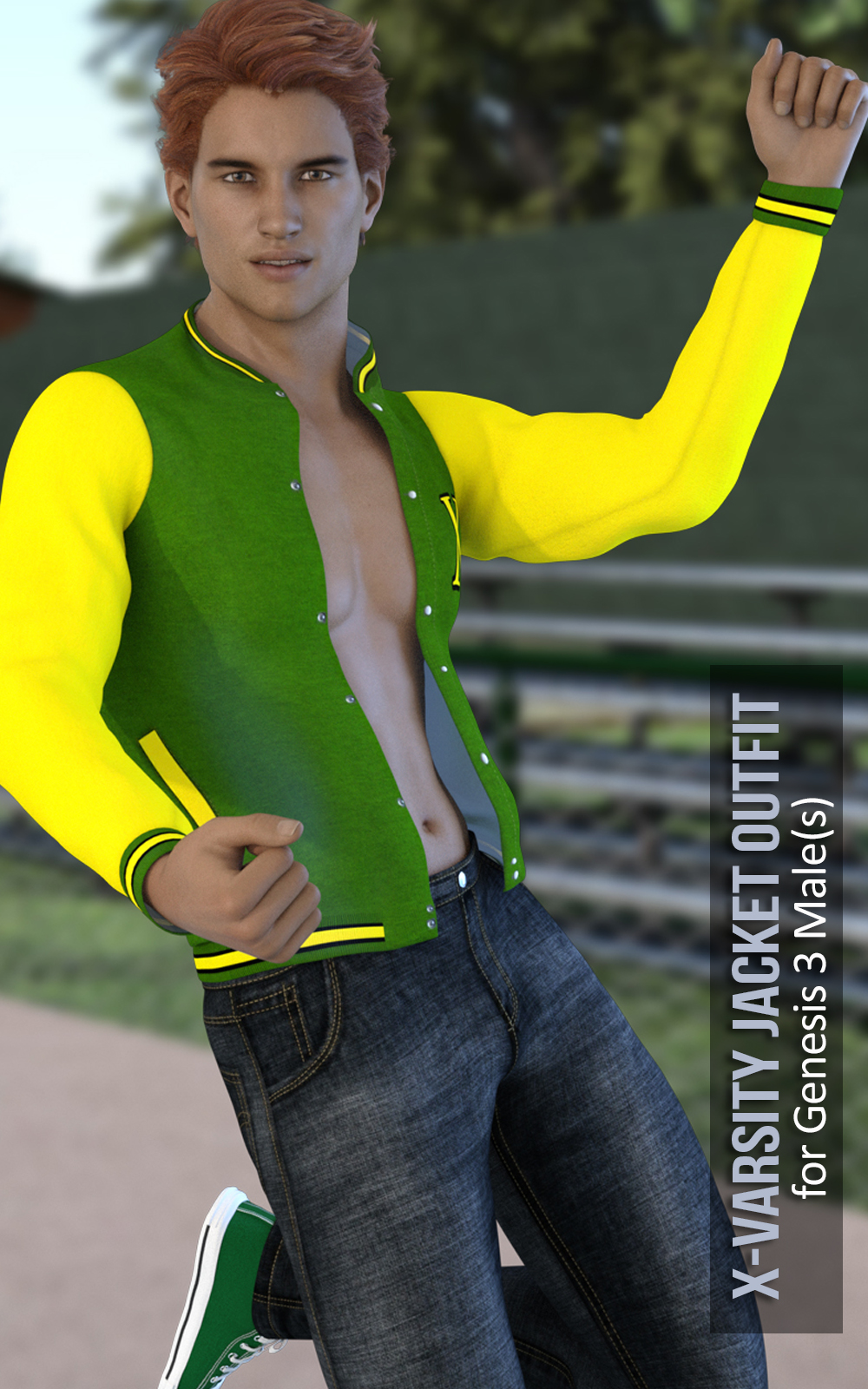 X-Varsity Jacket Outfits for Genesis 3 Males by N/A