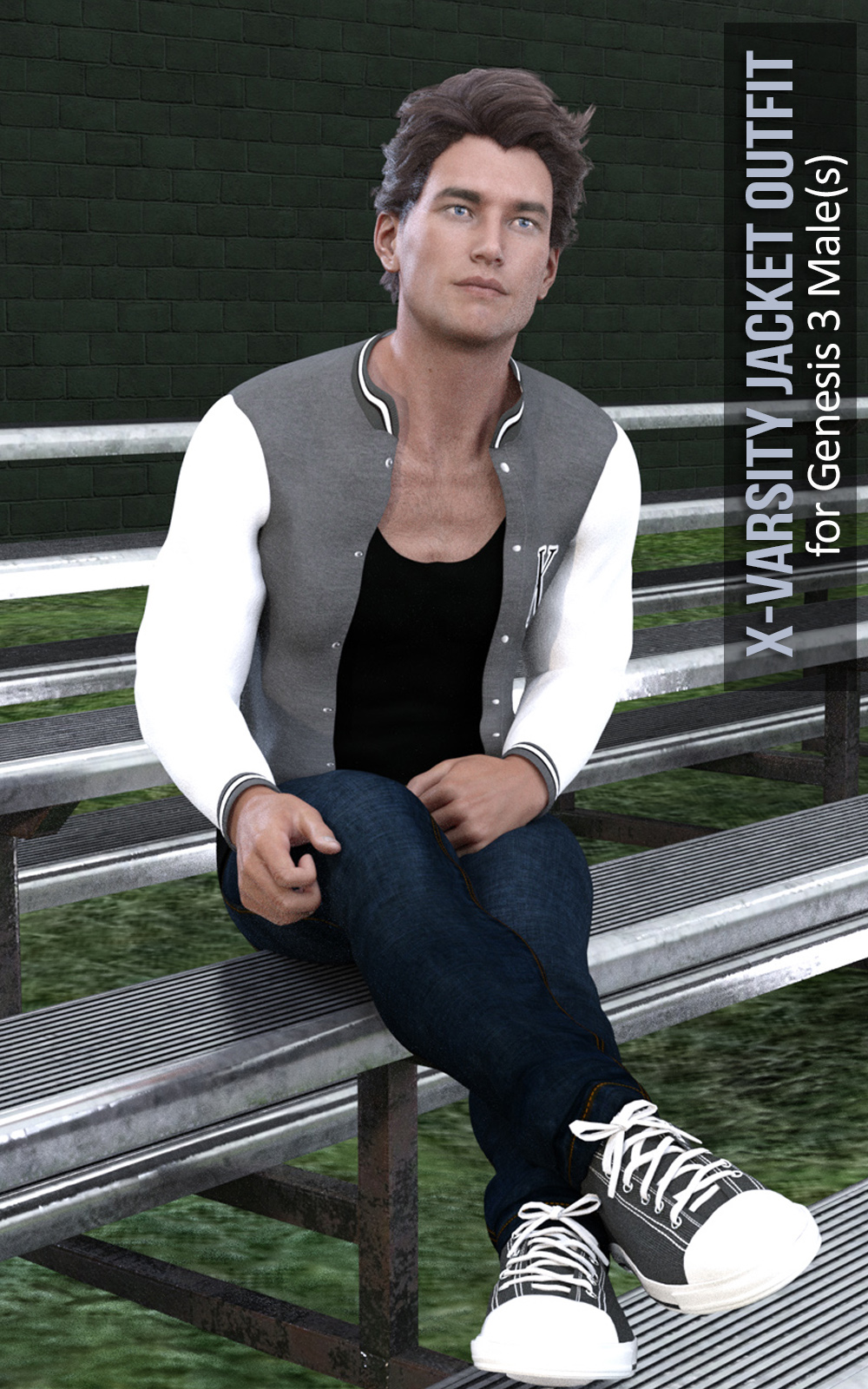 X-Varsity Jacket Outfits for Genesis 3 Males by N/A