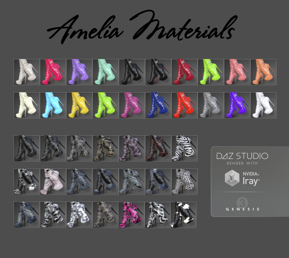 Amelia High Boots for Genesis 3 Female(s) by N/A