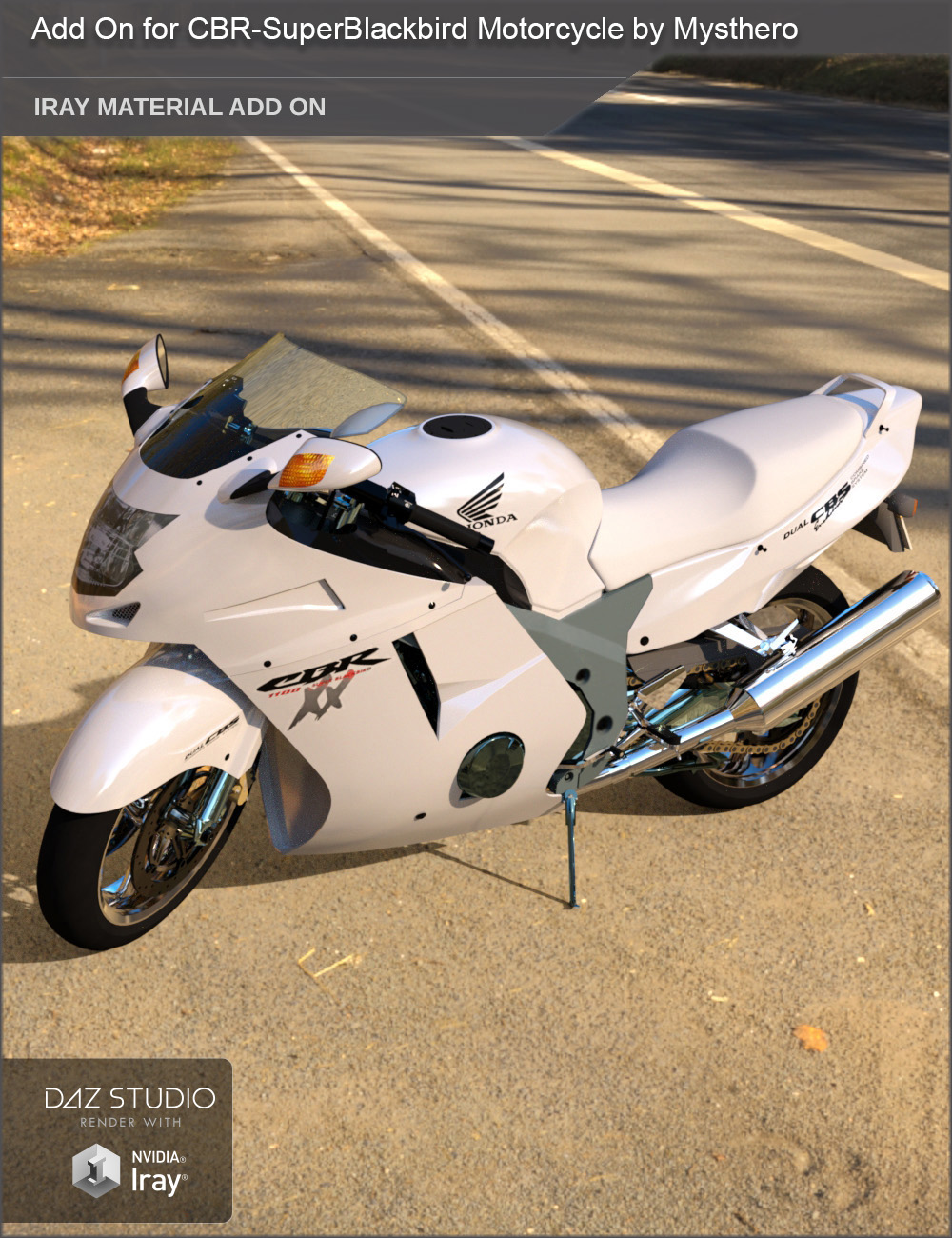 Add On Iray Extension for CBR-SuperBlackbird Motorcycle by Mysthero by N/A