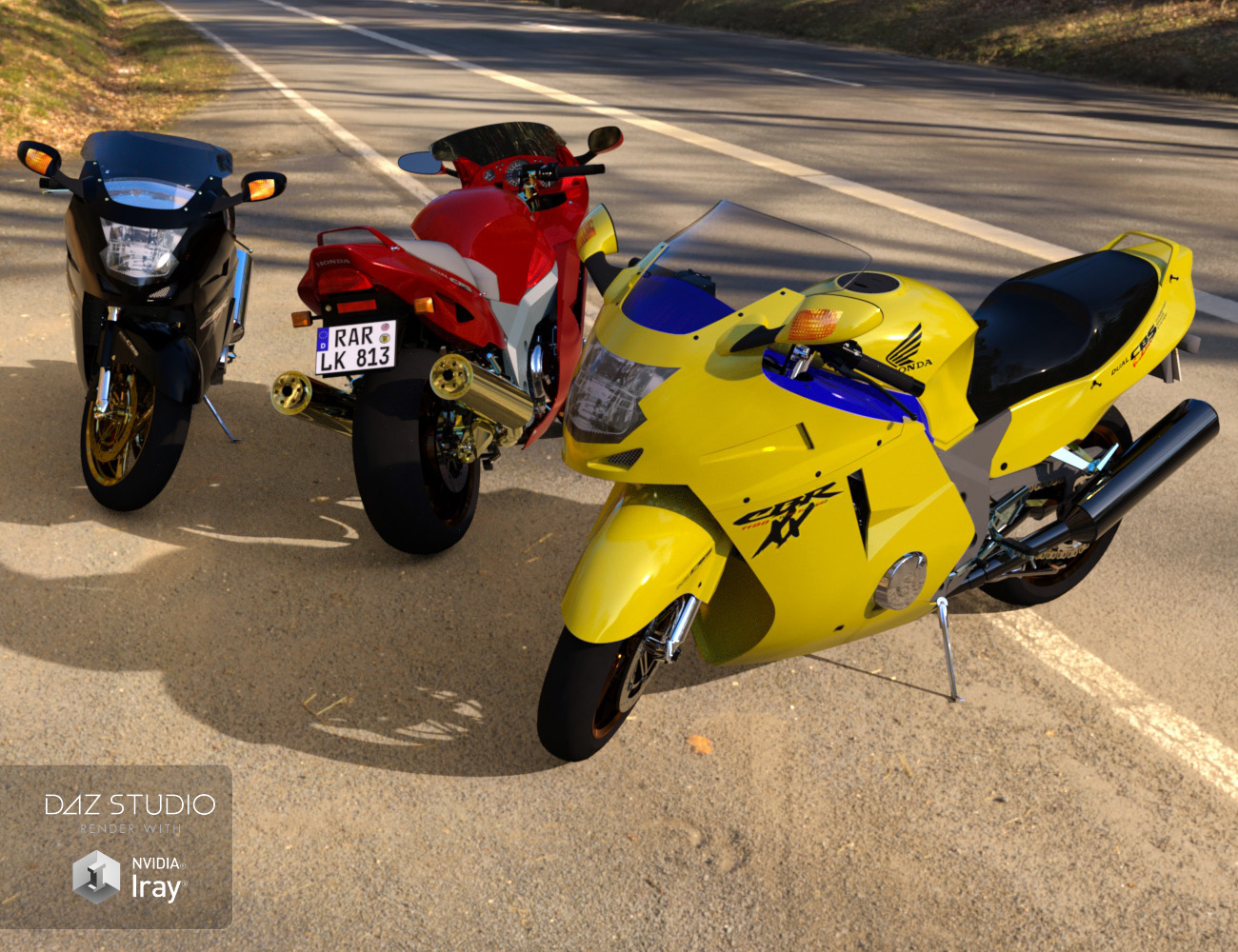 Add On Iray Extension for CBR-SuperBlackbird Motorcycle by Mysthero by N/A
