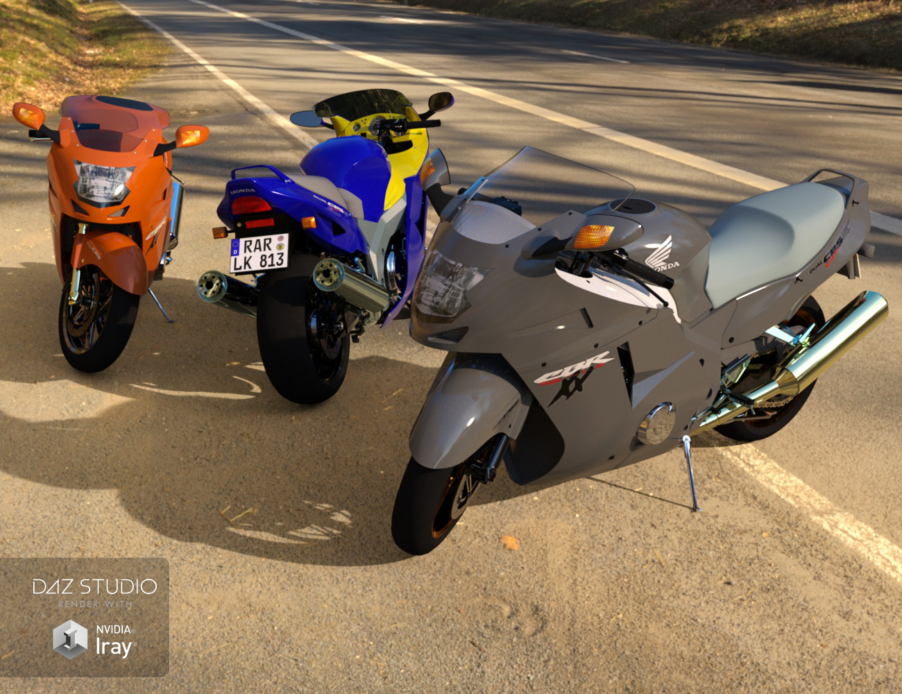 Add On Iray Extension for CBR-SuperBlackbird Motorcycle by Mysthero by N/A