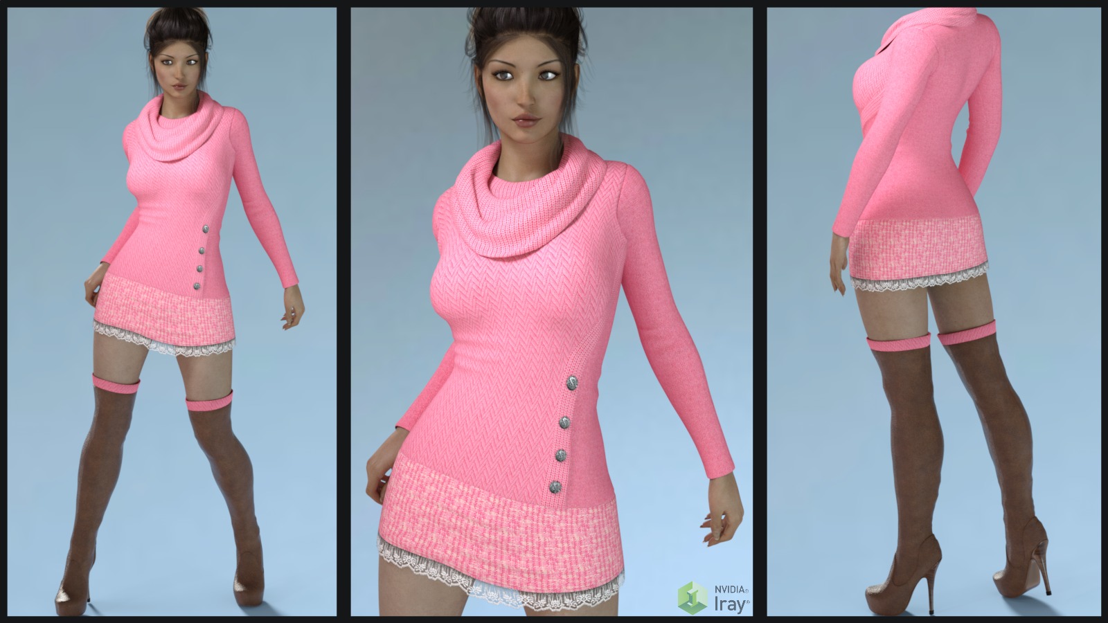 7th Ave: Tunic Dress & Boots by N/A