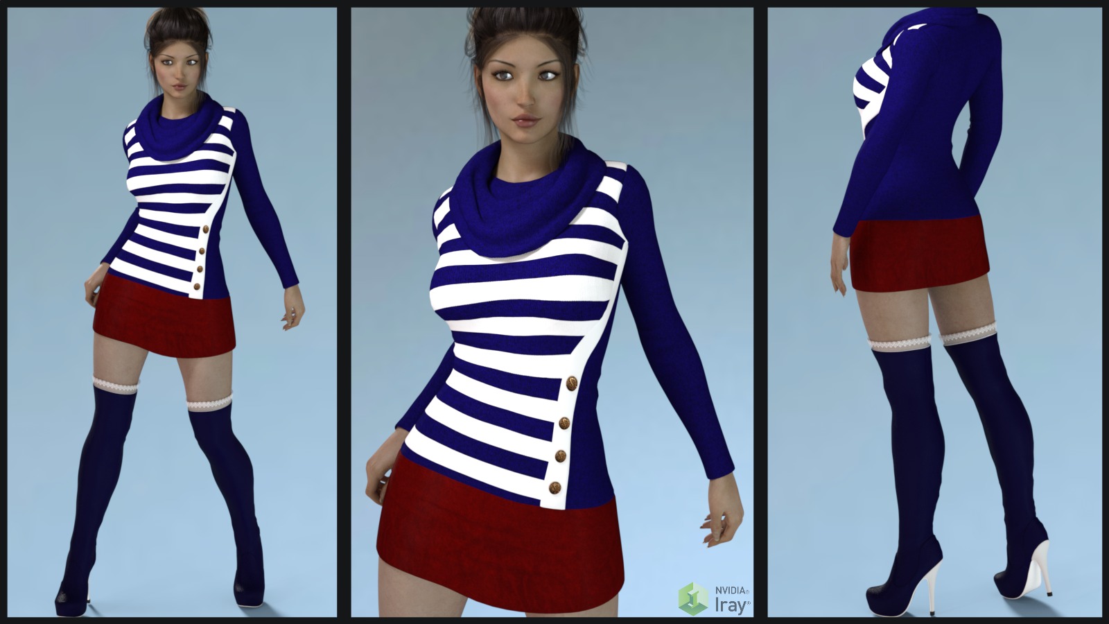 7th Ave: Tunic Dress & Boots by N/A