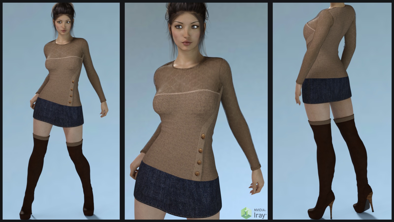 7th Ave: Tunic Dress & Boots by N/A