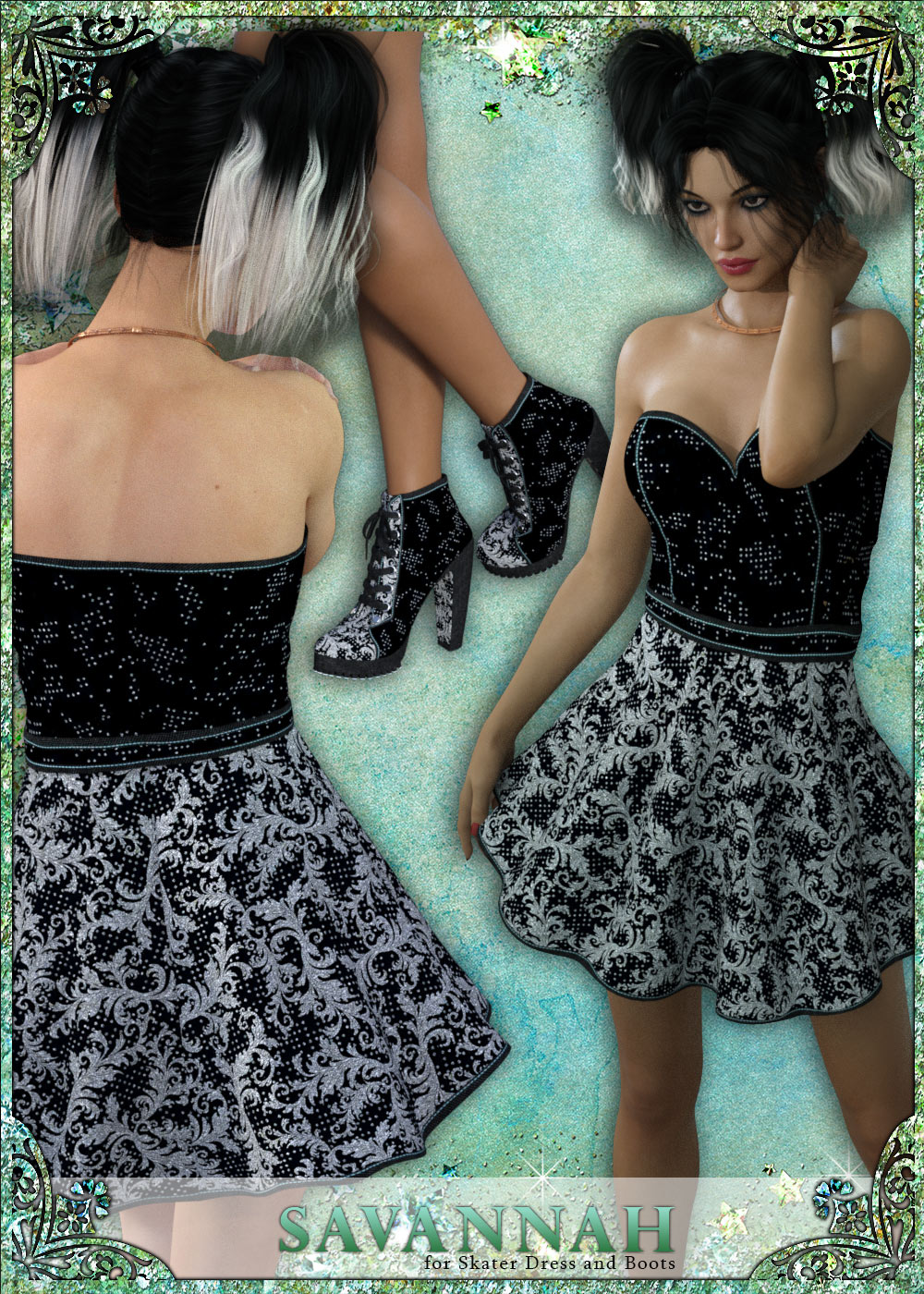 Savannah for Fads Skater Dress & Ankle  Boots by N/A