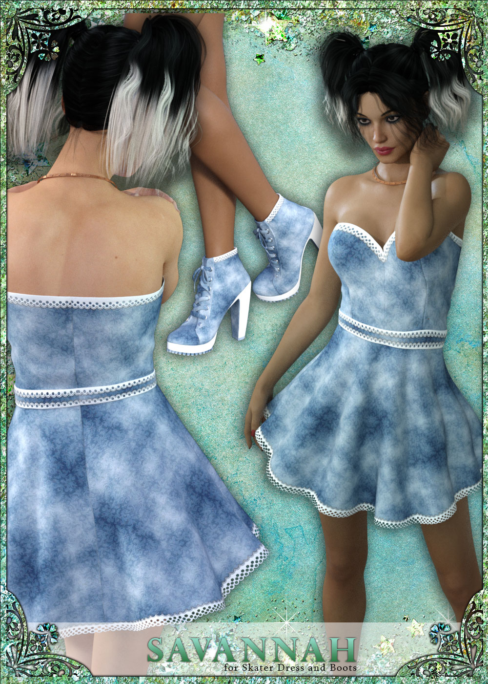 Savannah for Fads Skater Dress & Ankle  Boots by N/A