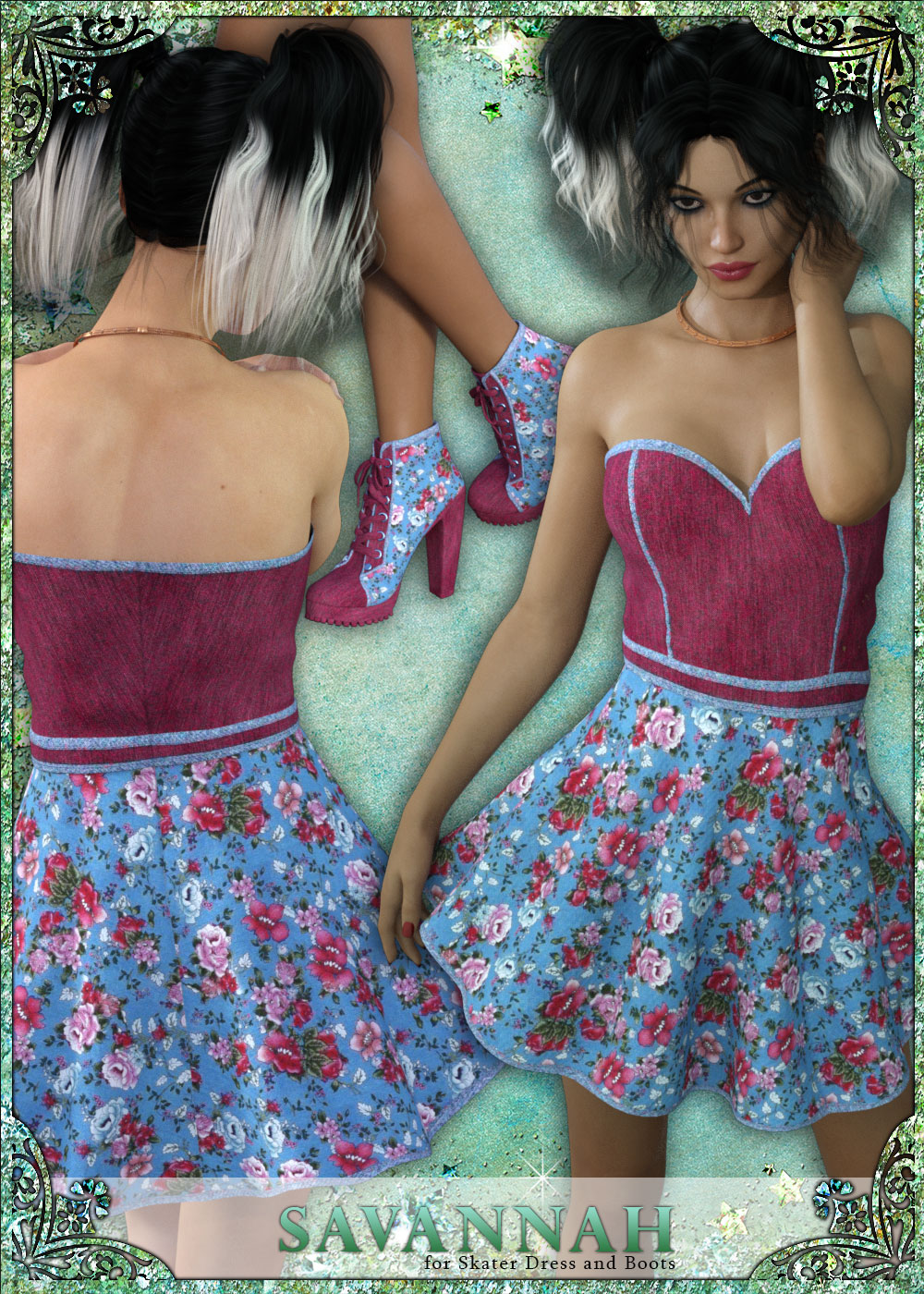 Savannah for Fads Skater Dress & Ankle  Boots by N/A