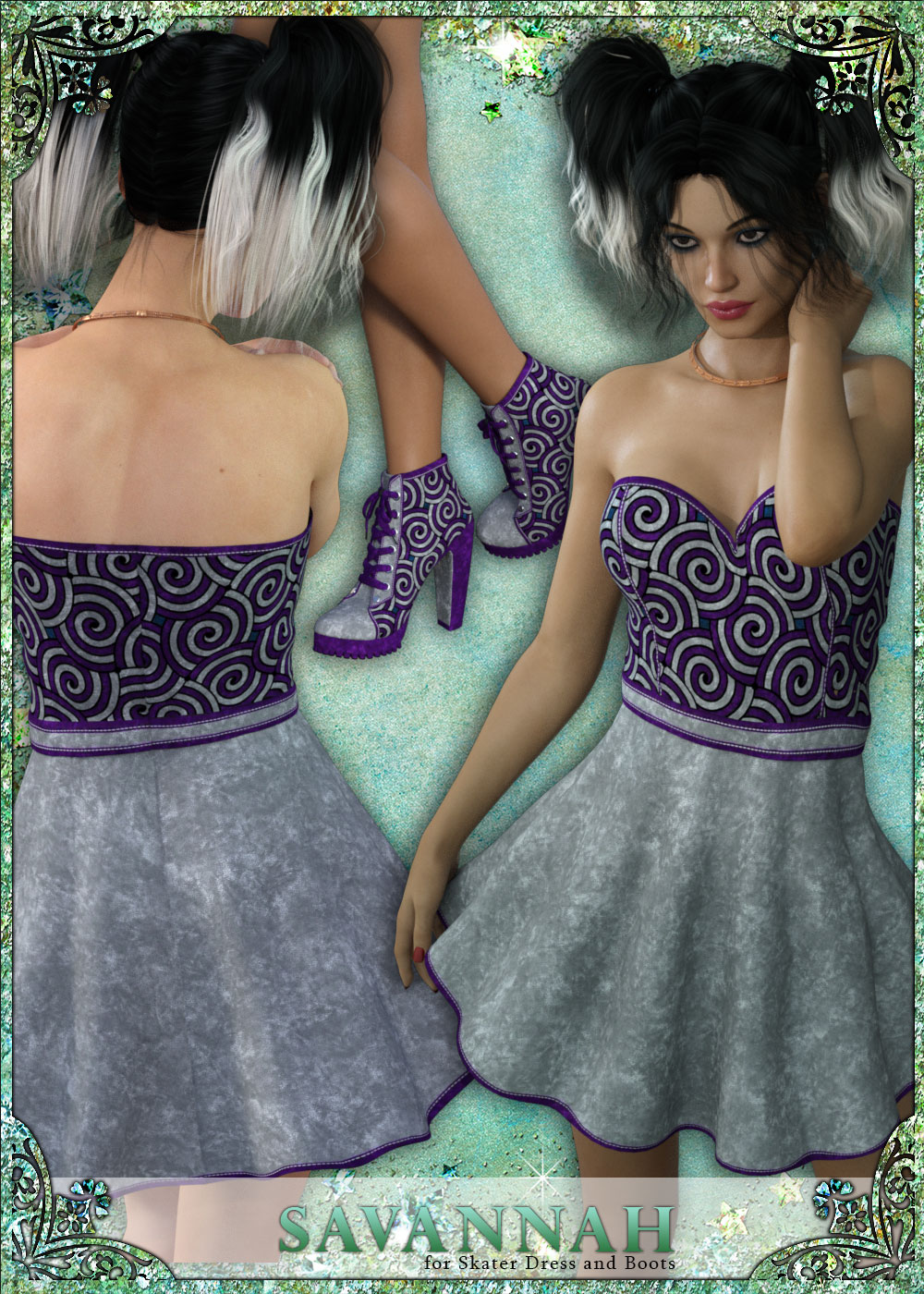 Savannah for Fads Skater Dress & Ankle  Boots by N/A