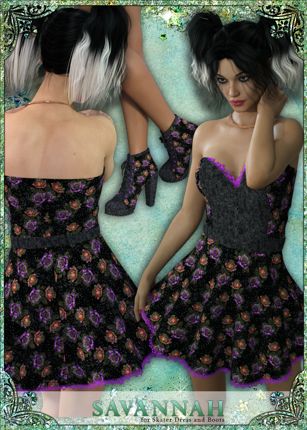 Savannah for Fads Skater Dress & Ankle  Boots by N/A