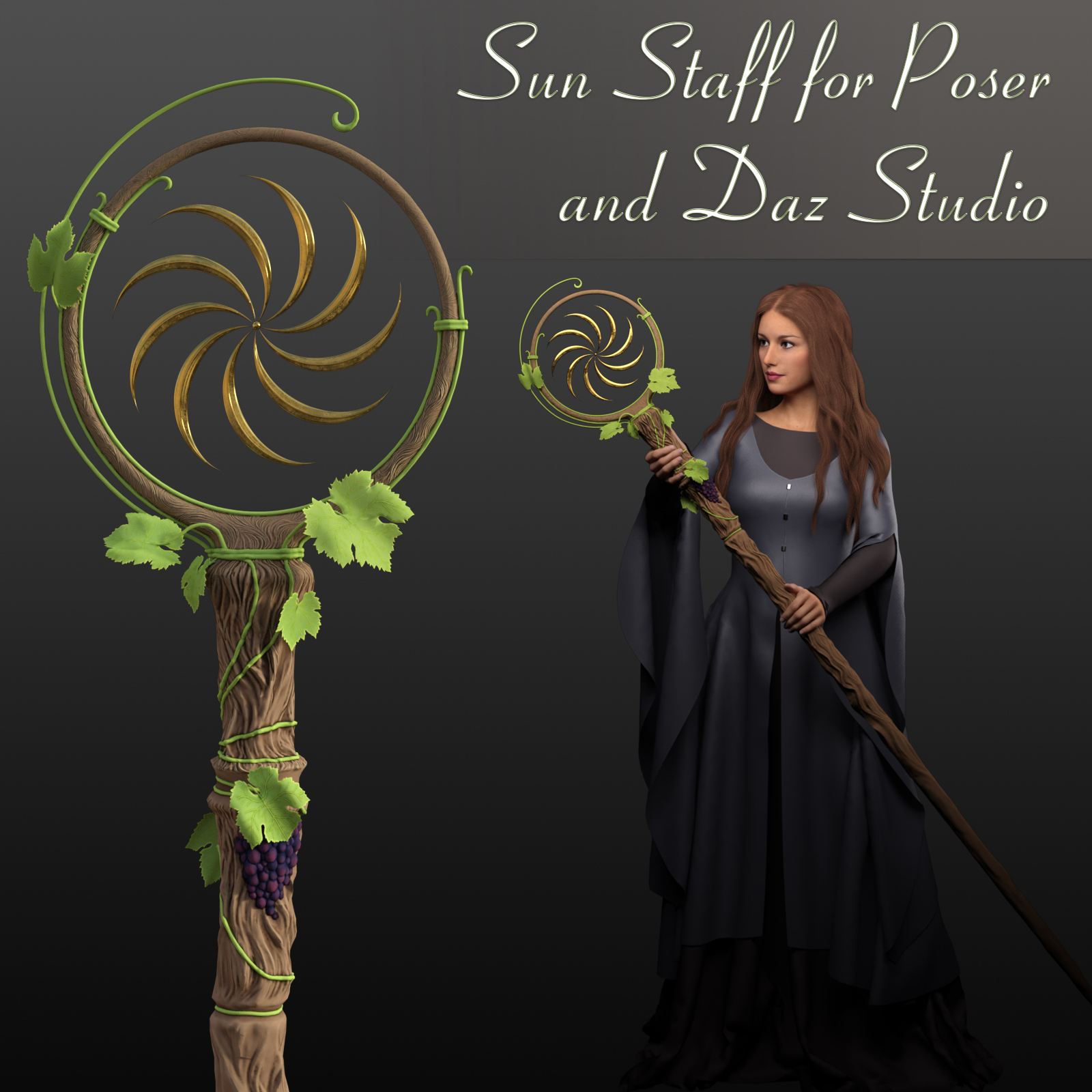 Sun Staff for Poser and Daz Studio 4.9 by N/A