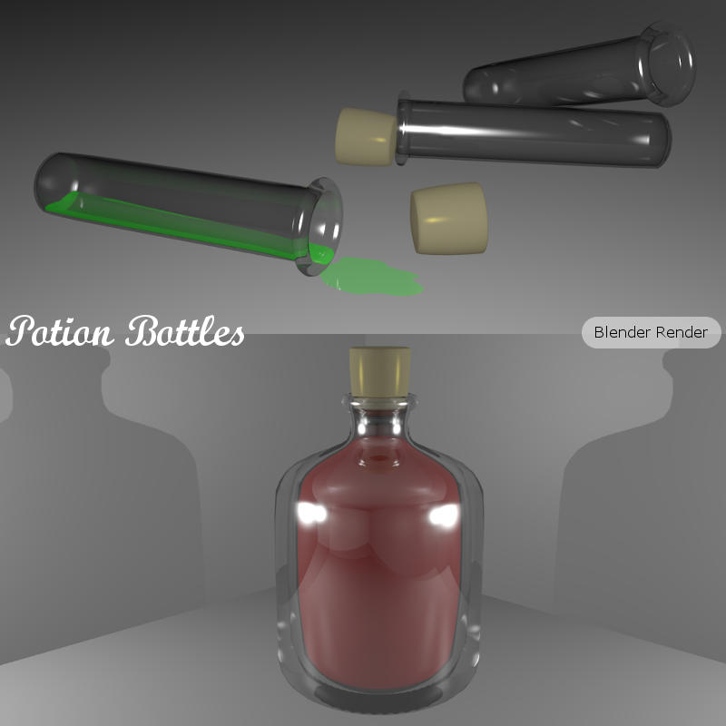 POTION BOTTLE Collection (BLEND, DAE, FBX, OBJ) Extended License by N/A