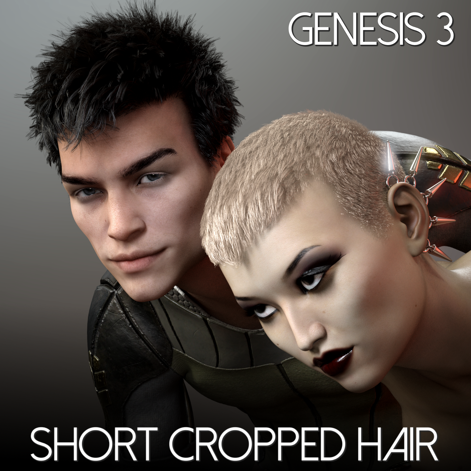 Short Cropped Hair for Genesis 3 Male and Females by N/A