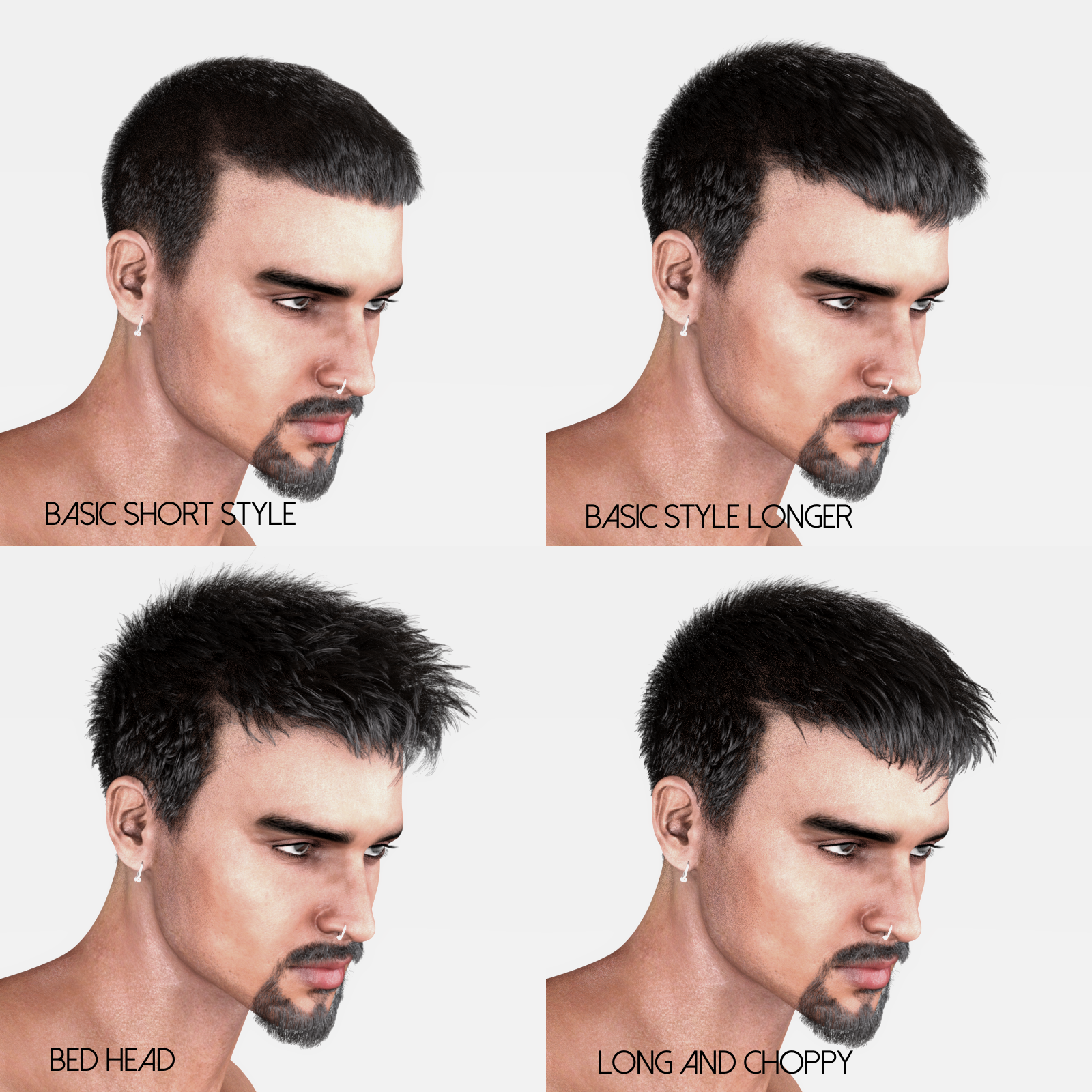 Short Cropped Hair for Genesis 3 Male and Females by N/A