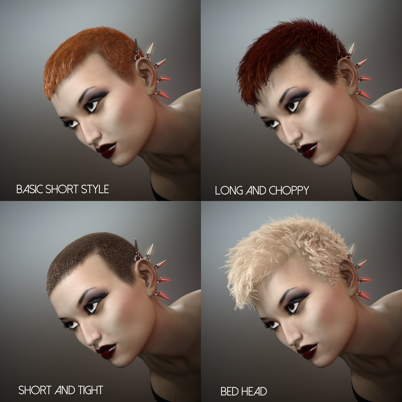 Short Cropped Hair for Genesis 3 Male and Females by N/A