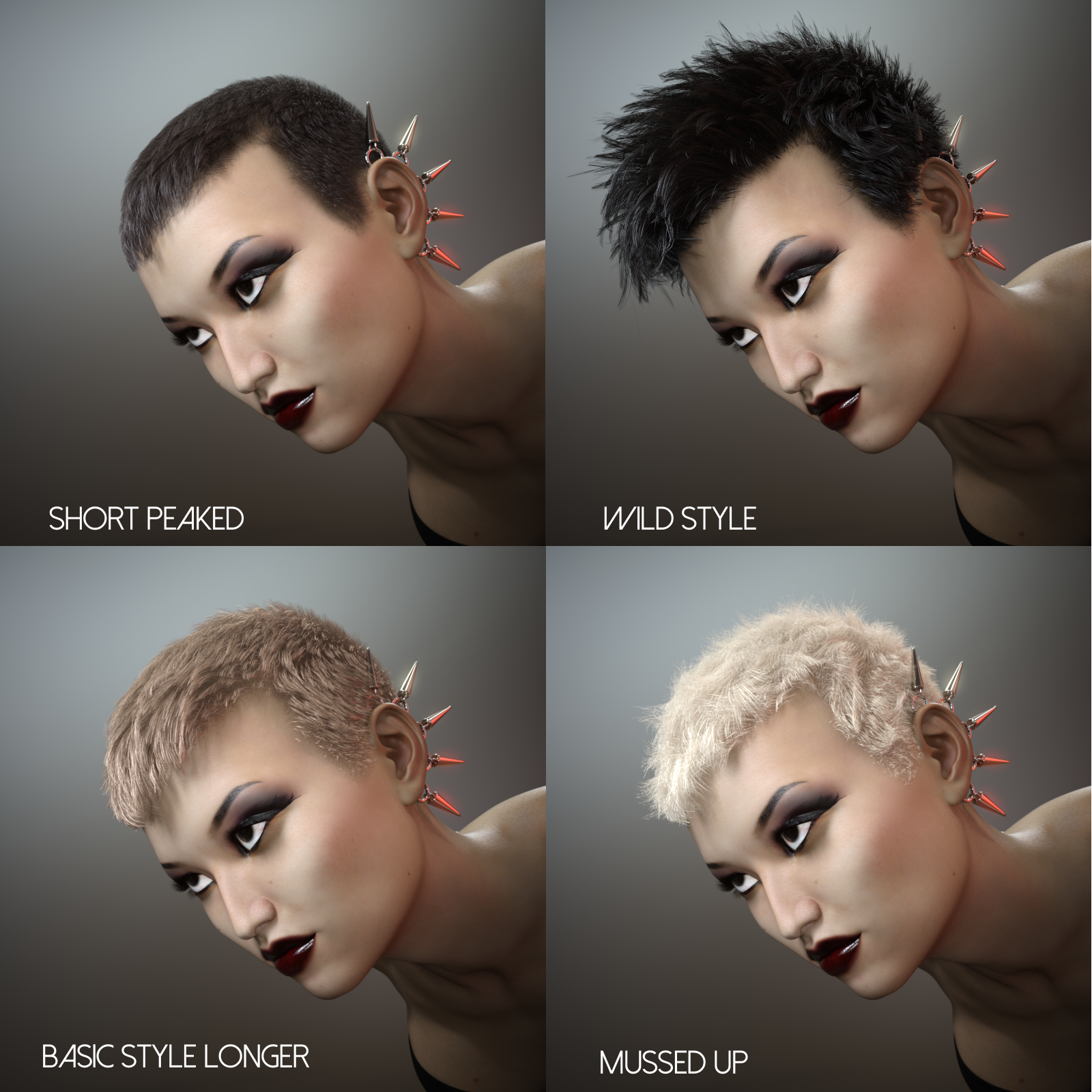 Short Cropped Hair for Genesis 3 Male and Females by N/A
