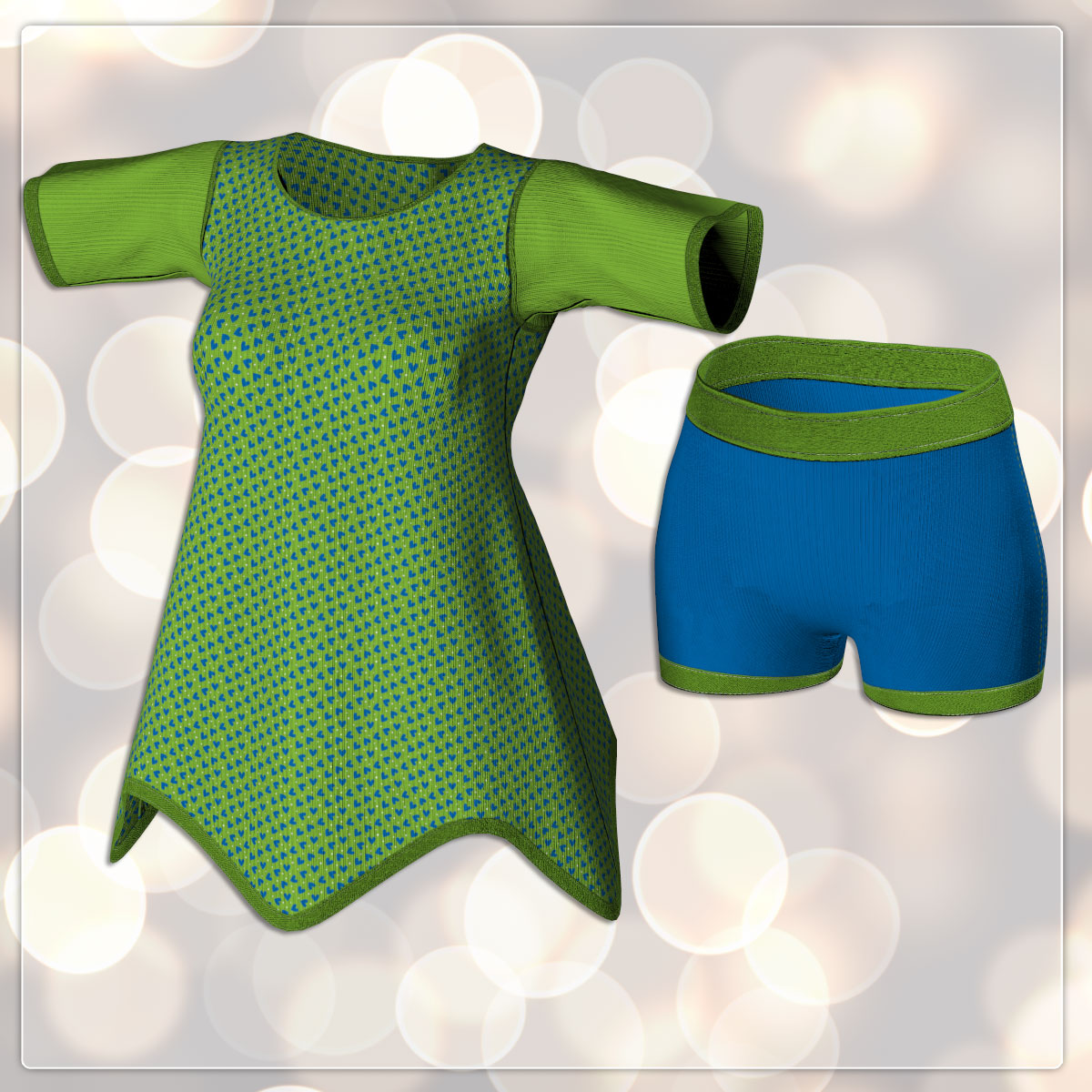 Pauline and V4 Long Shirt and Shorts by N/A