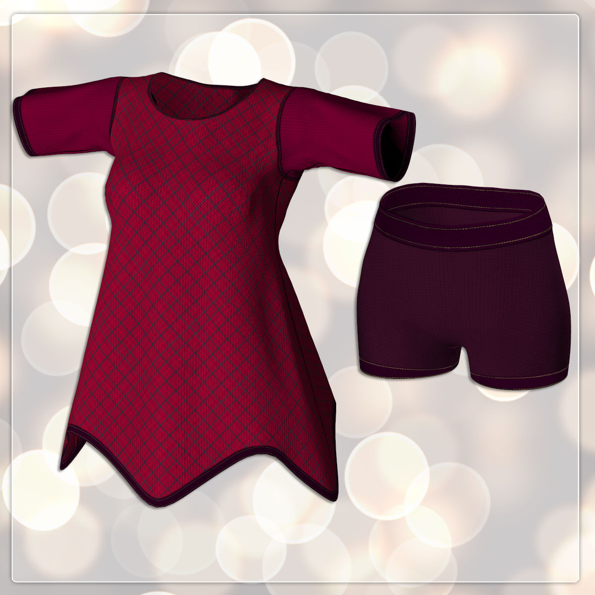 Pauline and V4 Long Shirt and Shorts by N/A