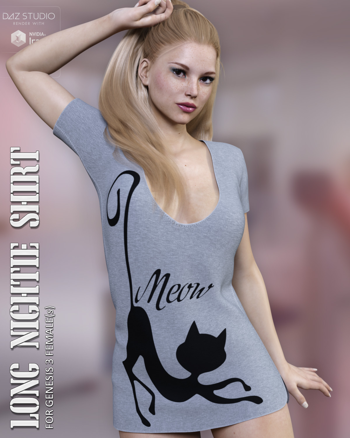 Long Nightie Shirt for Genesis 3 Females by N/A