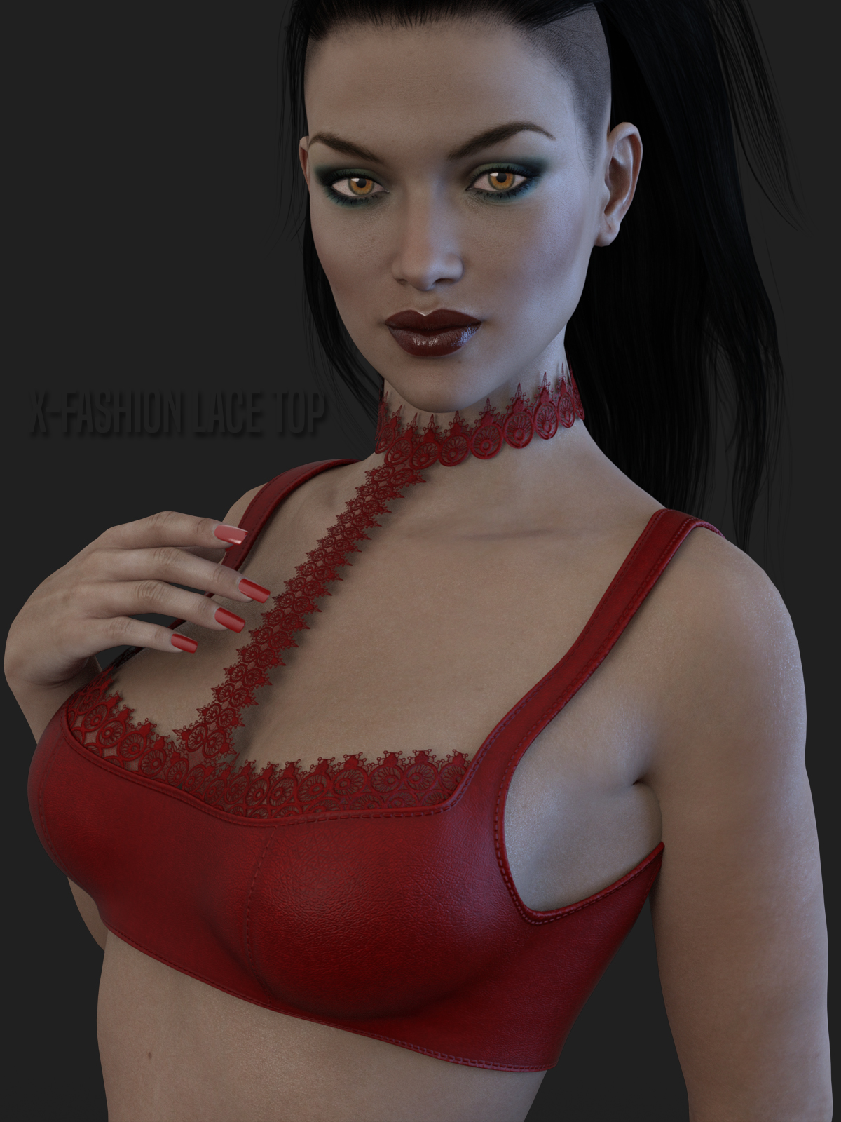 X-Fashion Lace Top for Genesis 3 Females by N/A