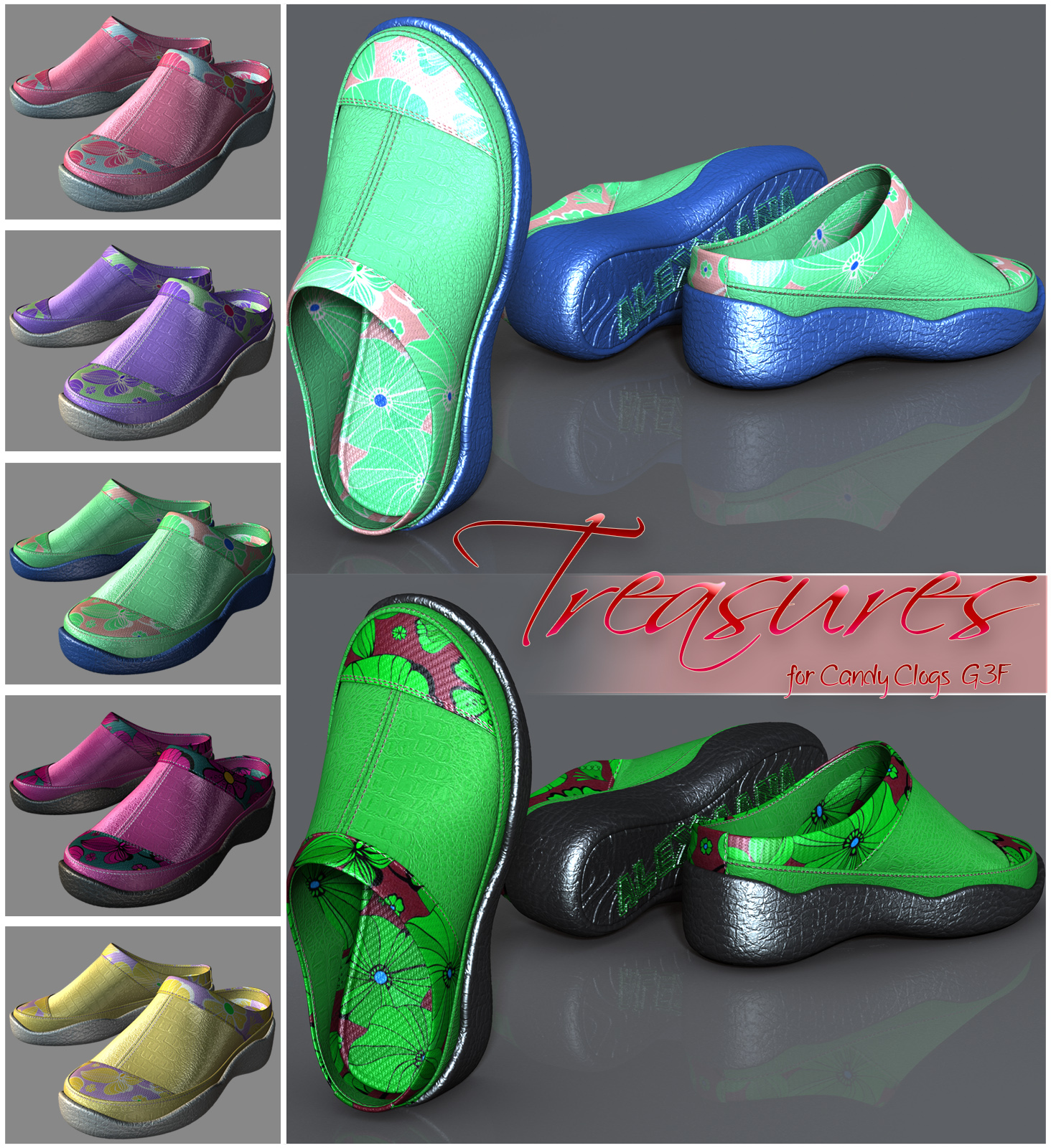 Treasures Candy Clogs G3F by N/A