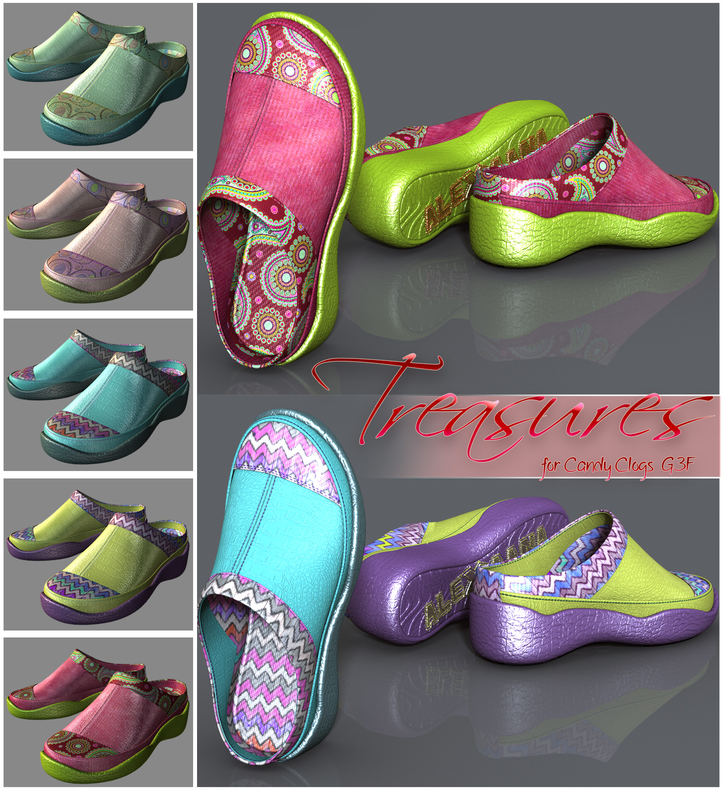 Treasures Candy Clogs G3F by N/A