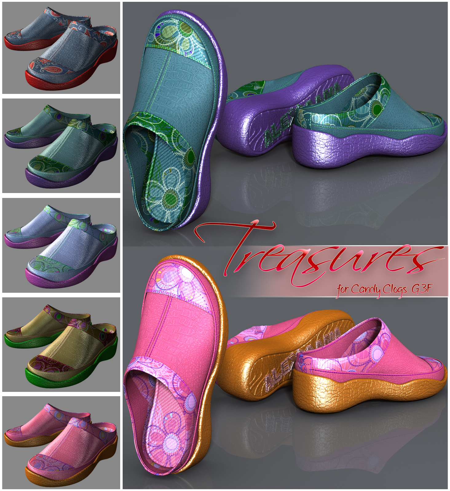 Treasures Candy Clogs G3F by N/A