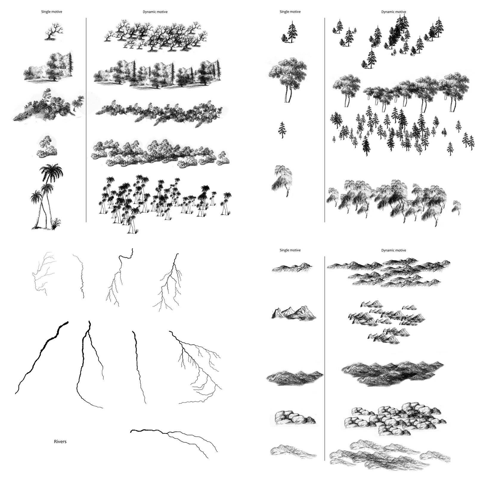 Old Map Routes and Landscapes PS Brushes by N/A