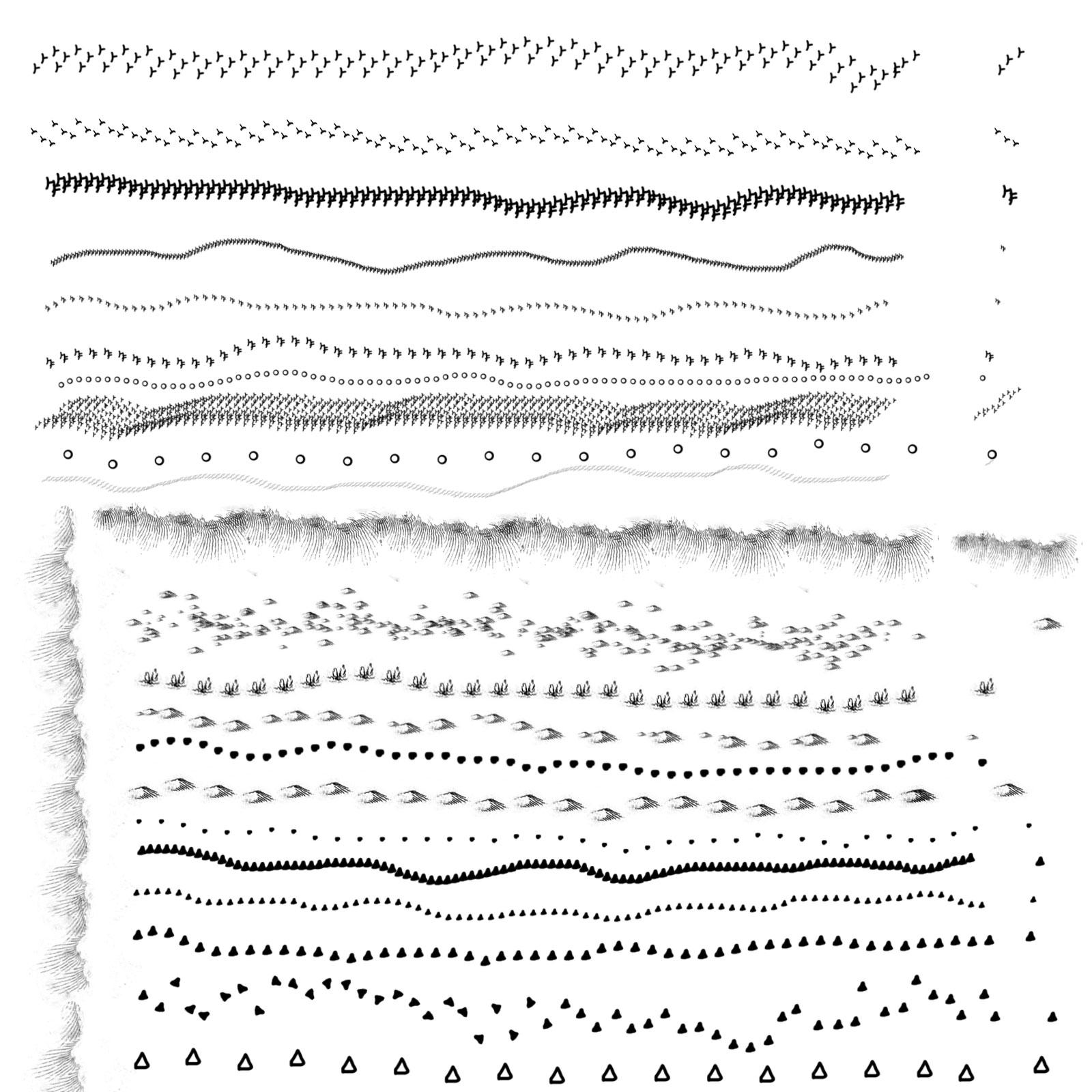 Old Map Routes and Landscapes PS Brushes by N/A