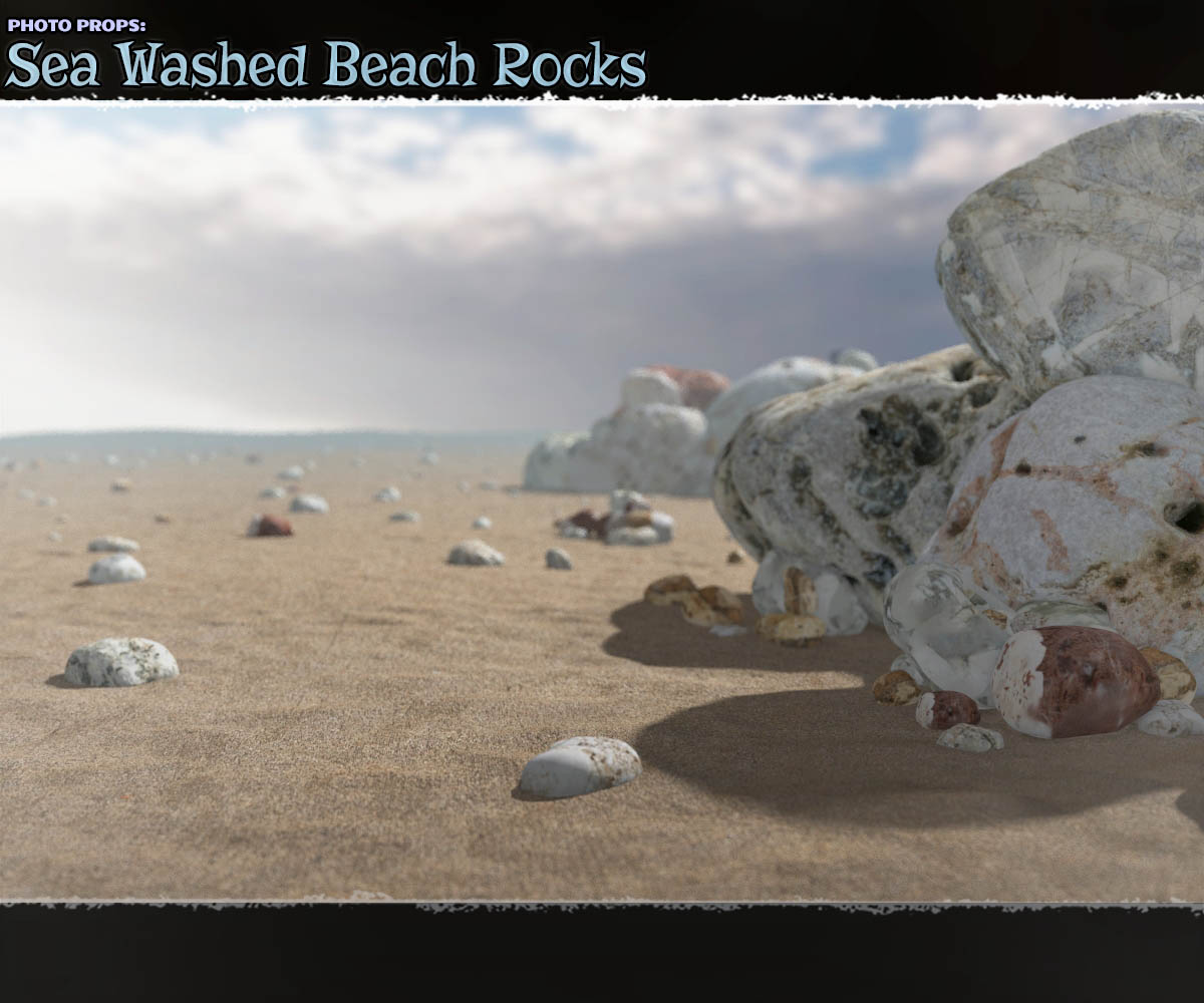 Photo Props: Sea Washed Beach Rocks by N/A