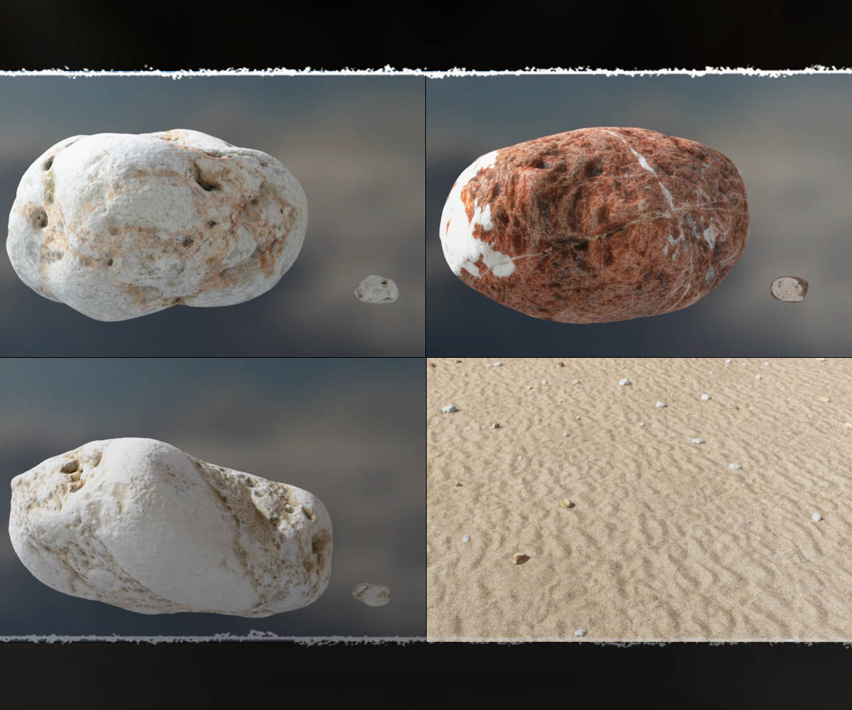 Photo Props: Sea Washed Beach Rocks by N/A