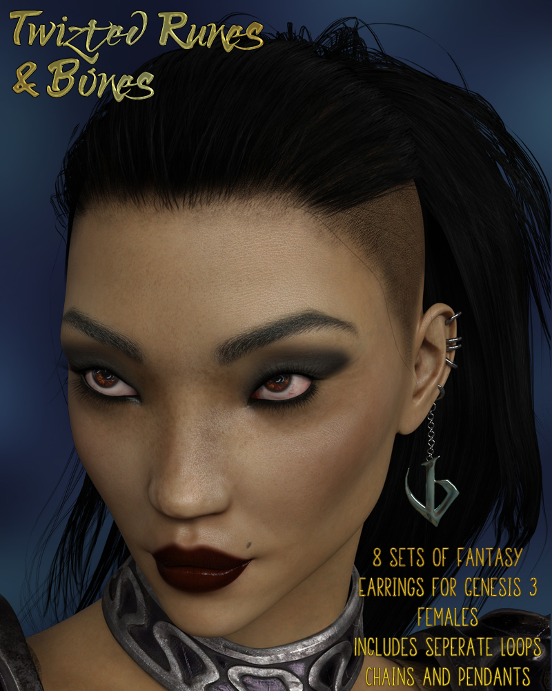 Twizted Runes & Bones Earrings by N/A