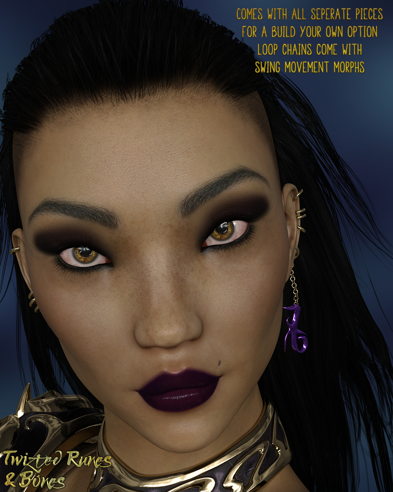 Twizted Runes & Bones Earrings by N/A