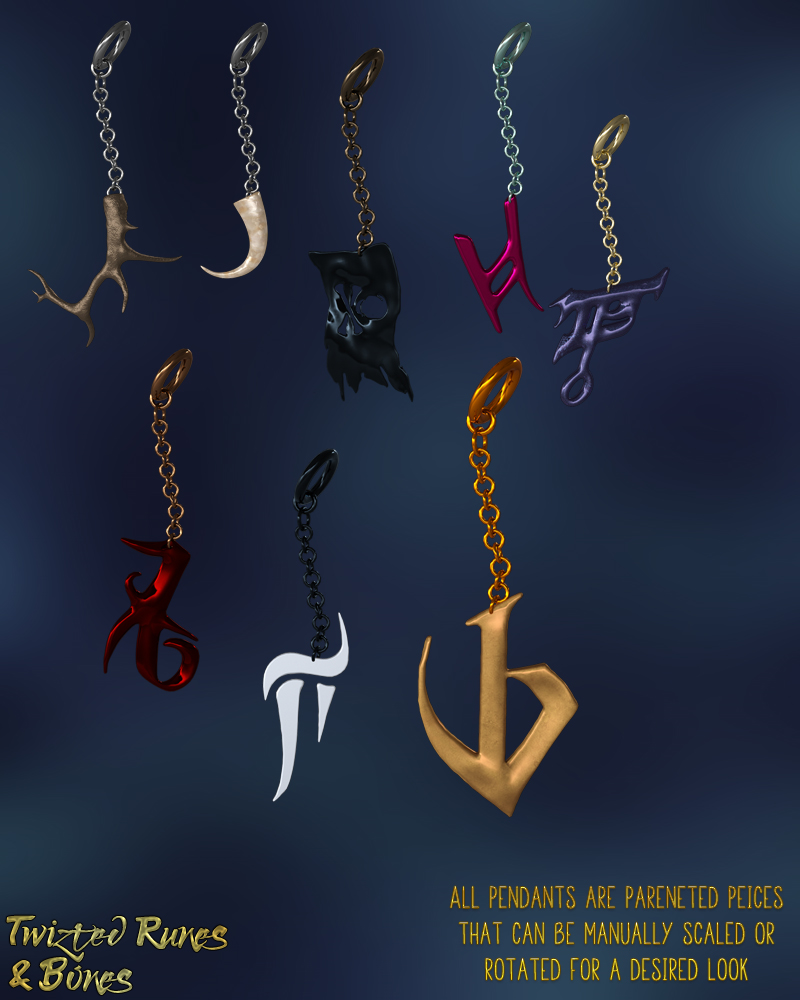 Twizted Runes & Bones Earrings by N/A