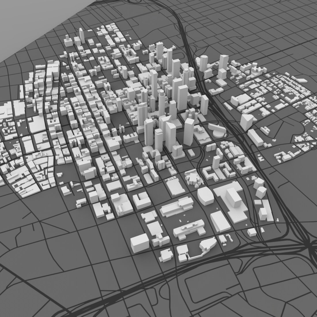 Los Angeles Cityscape 3ds and obj format - Extended License by N/A