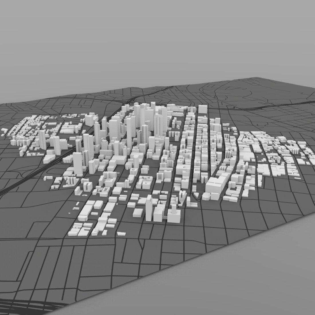 Los Angeles Cityscape 3ds and obj format - Extended License by N/A