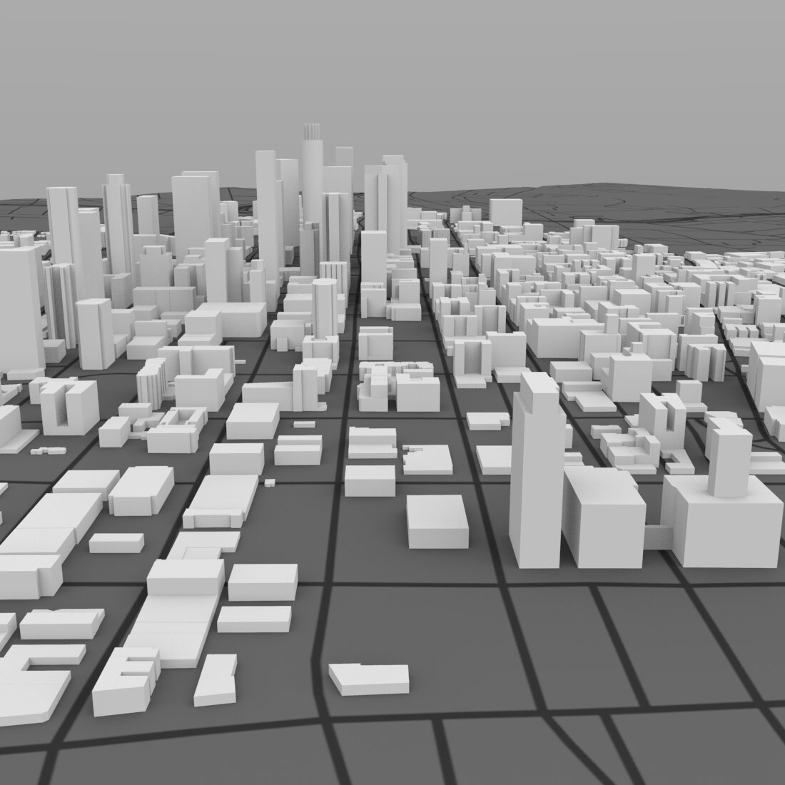 Los Angeles Cityscape 3ds and obj format - Extended License by N/A